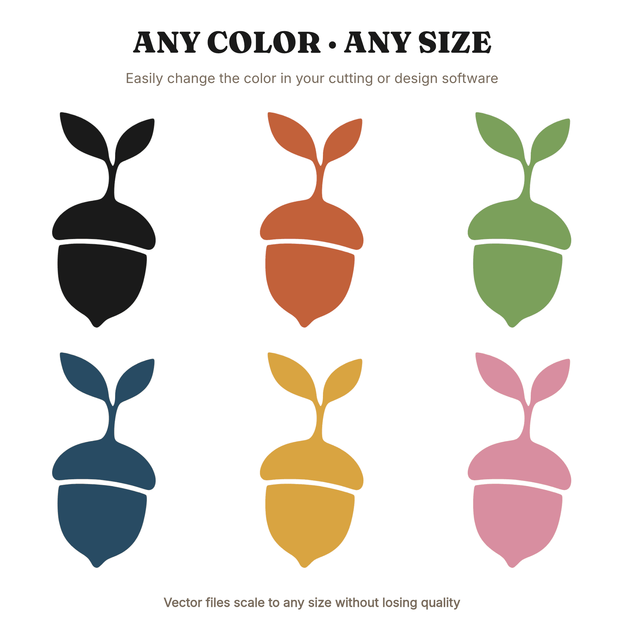 First Day of Fall Sprouting Acorn SVG PNG, Autumn Seedling Silhouette Cut File for Nursery Decor, view 2