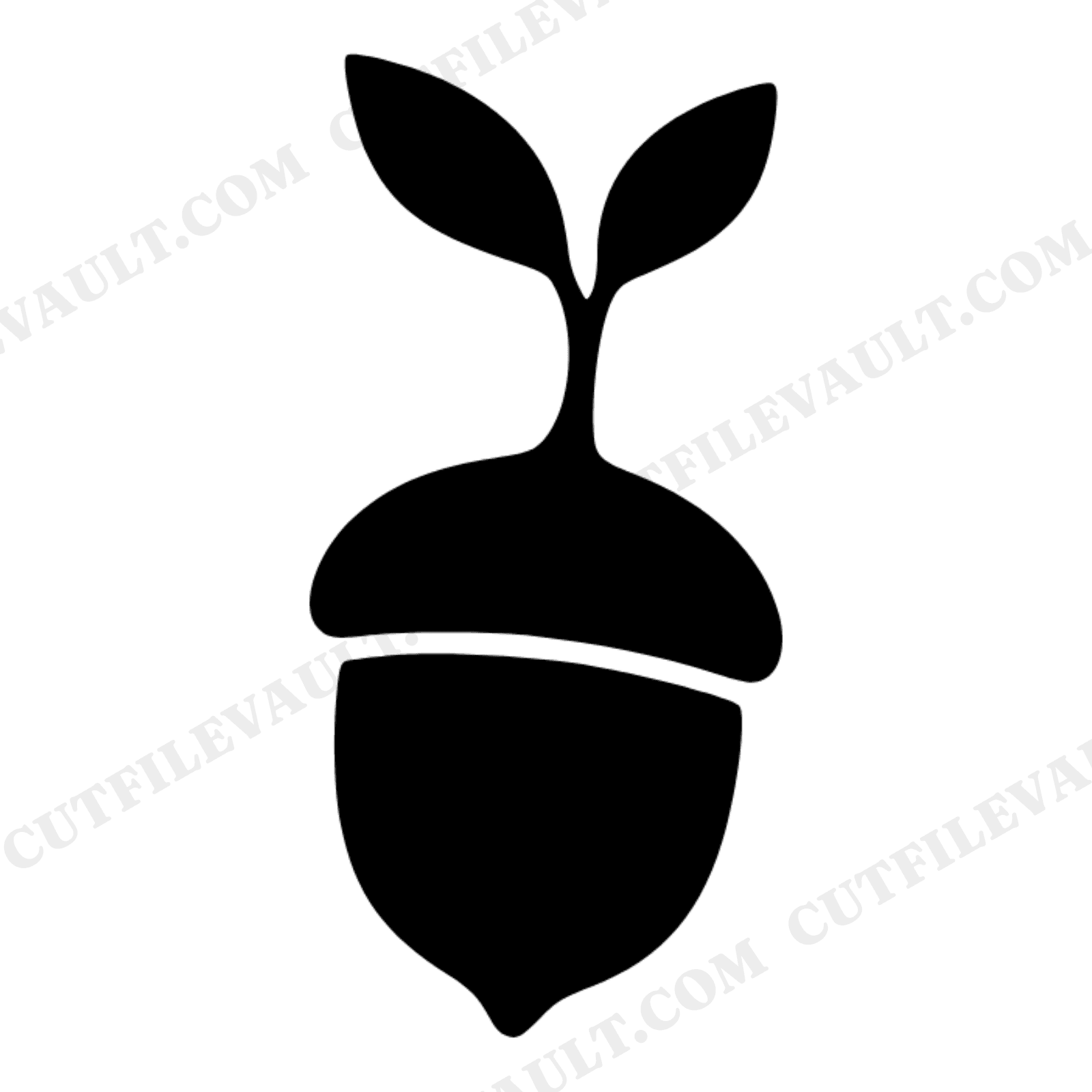 First Day of Fall Sprouting Acorn SVG PNG, Autumn Seedling Silhouette Cut File for Nursery Decor, view 1