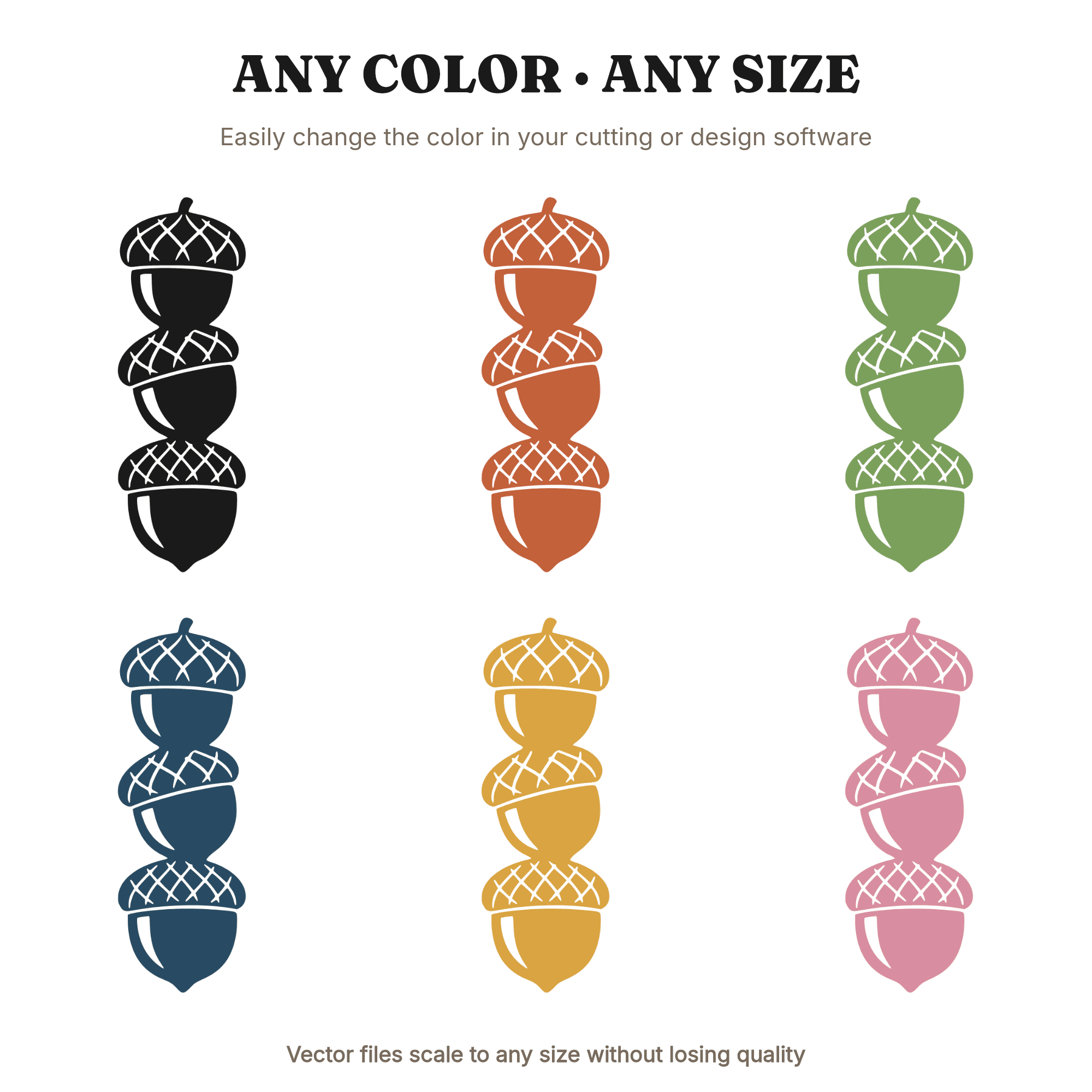 Retro Acorn Totem SVG PNG First Day of Autumn Fall Farmhouse Cottagecore Wall Decor Cut File, view 2
