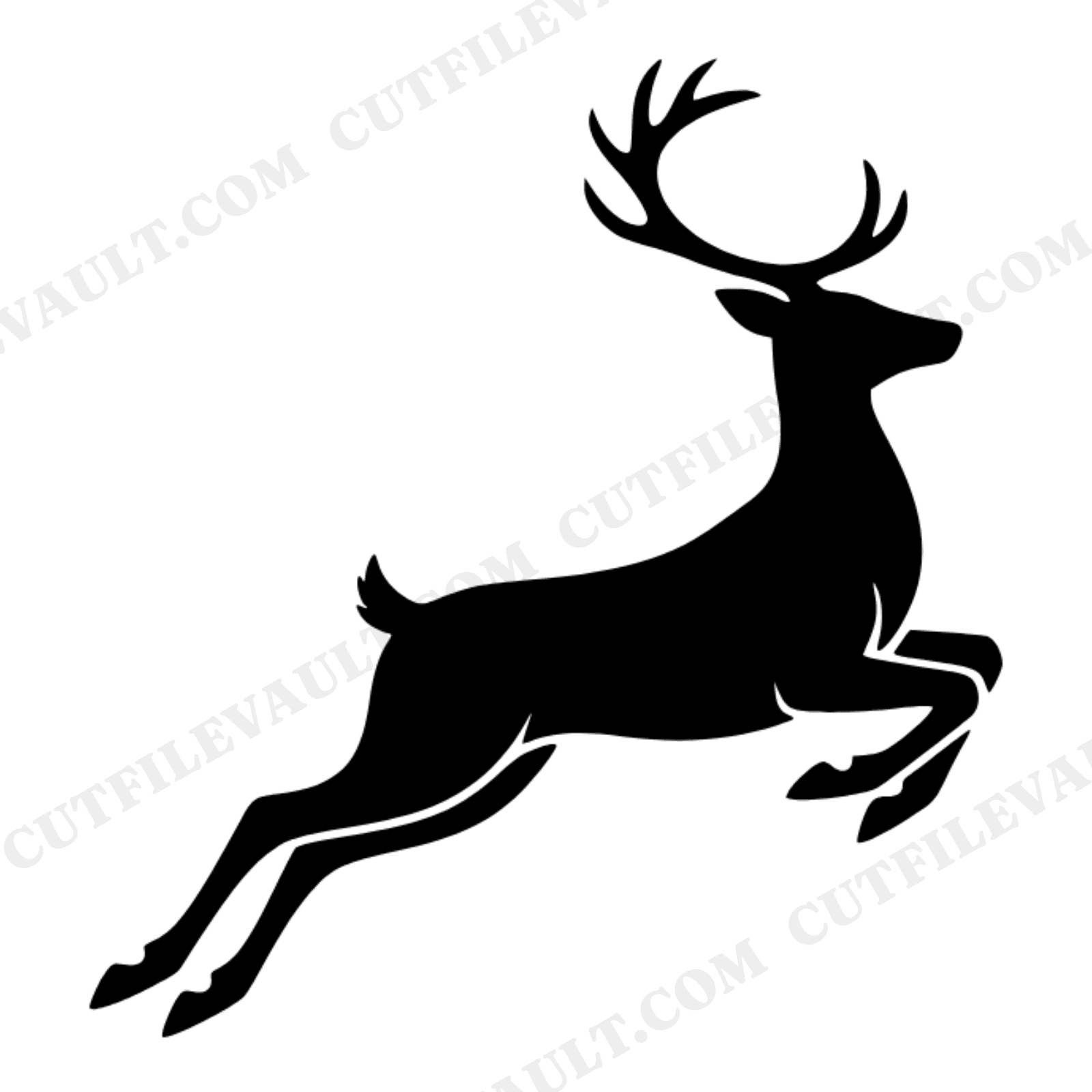 Leaping Reindeer SVG PNG Christmas Silhouette Cut File Mid Century Modern Holiday Decor, view 1