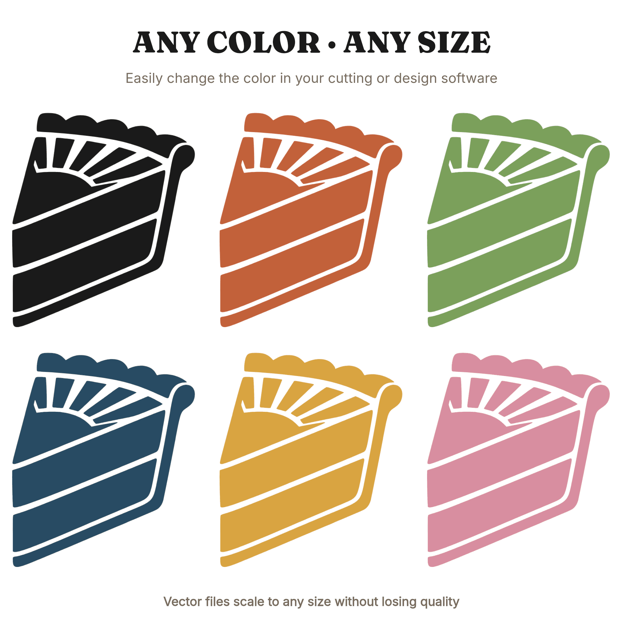 Art Deco Pie Slice SVG PNG, Vertical Thanksgiving Dessert Cut File, Mid Century Geometric Design, view 2
