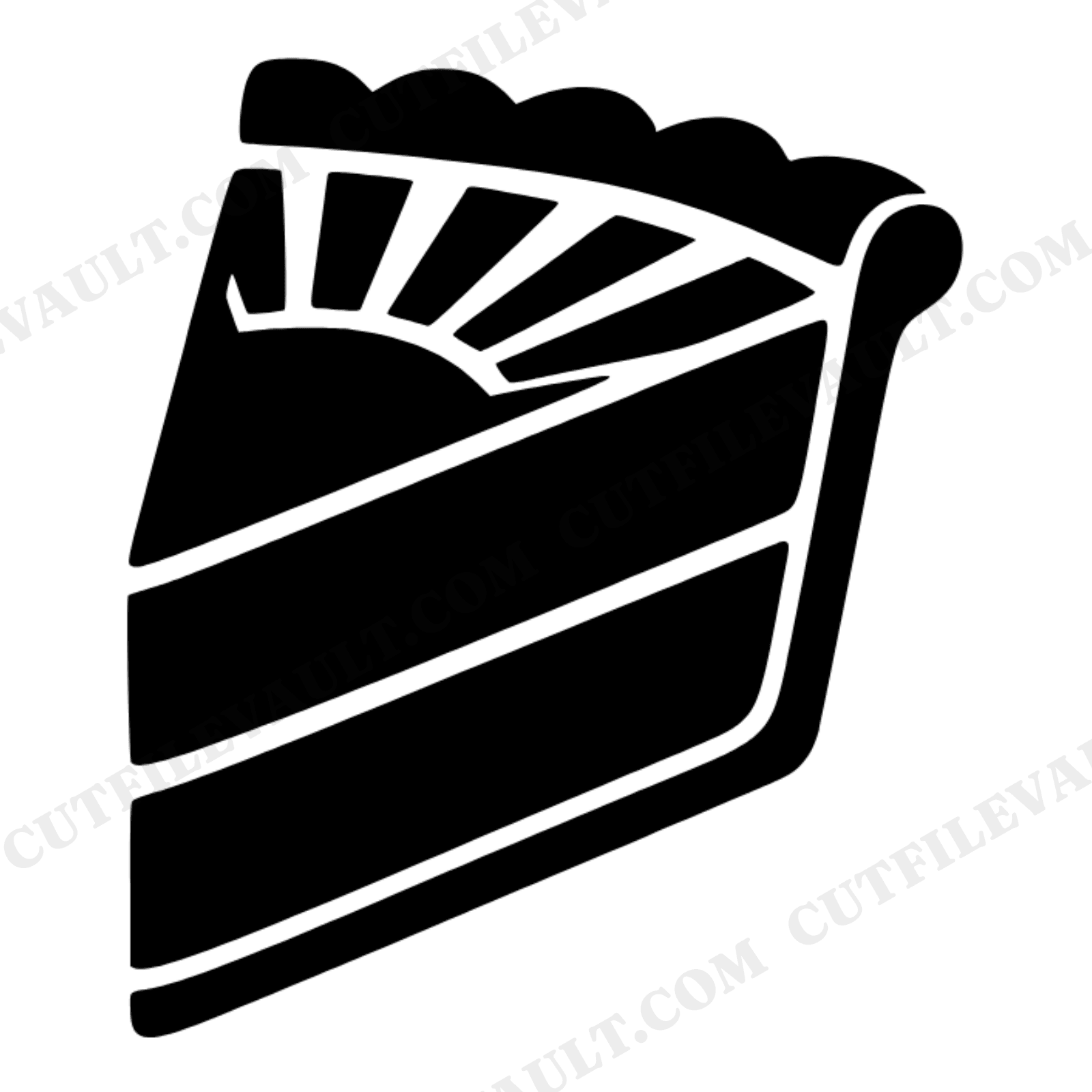 Art Deco Pie Slice SVG PNG, Vertical Thanksgiving Dessert Cut File, Mid Century Geometric Design, view 1