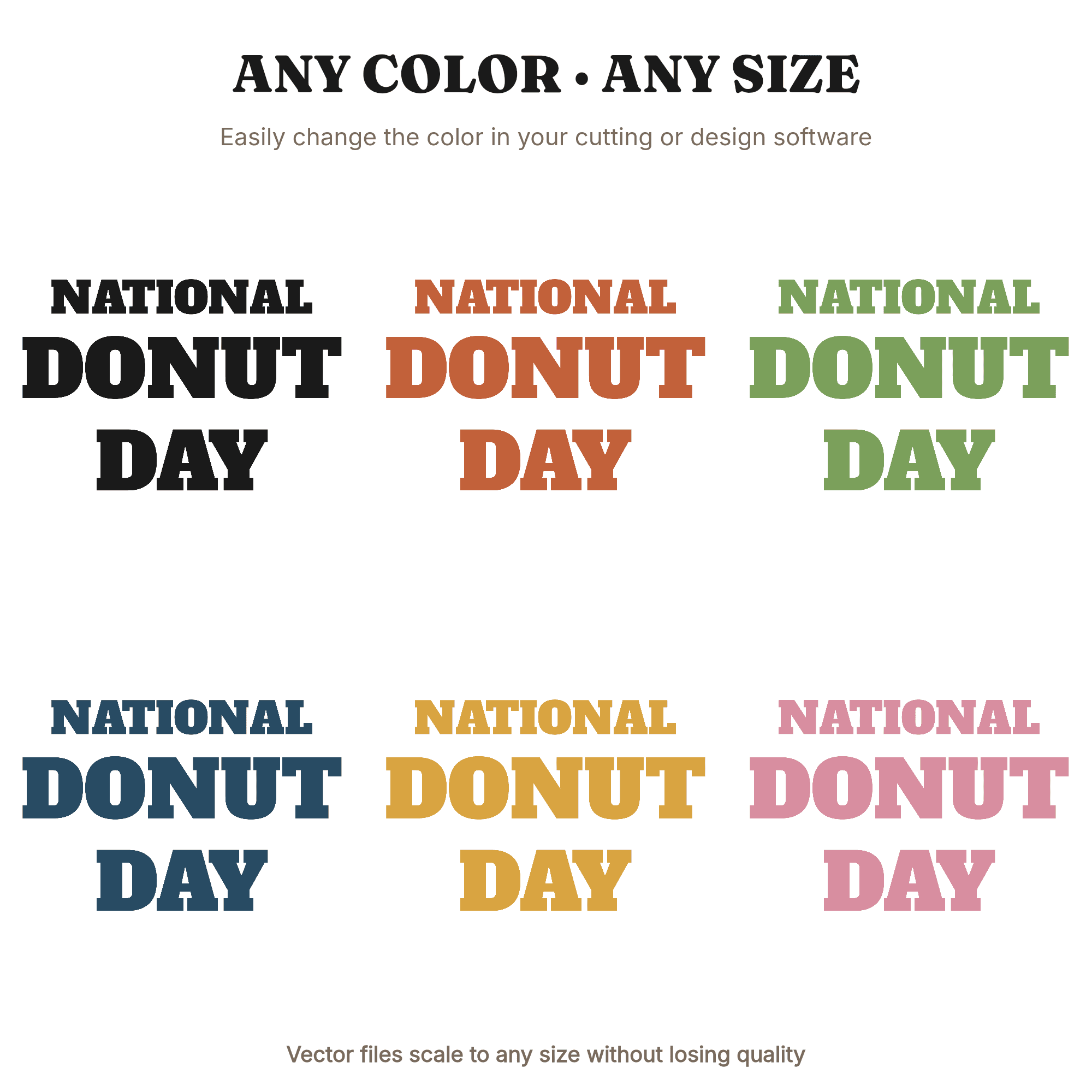 National Donut Day SVG PNG, Art Deco Donut Stack Cut File, Bakery Sign, Kitchen Decor, Cafe Window Decal, view 2