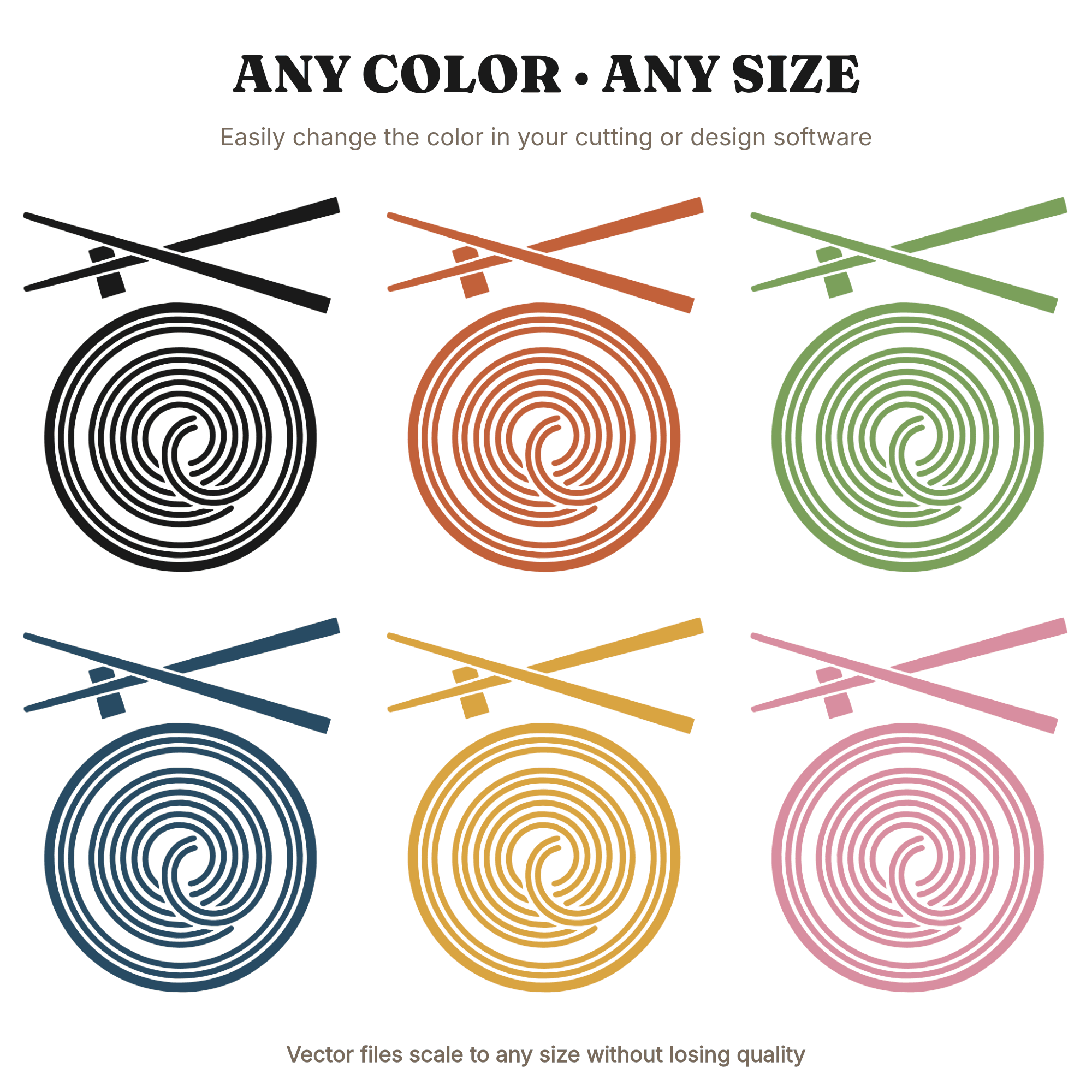 Art Deco Noodle Bowl SVG, Asian New Year Longevity Bowl PNG, Chopsticks Overhead View Cut File, view 2