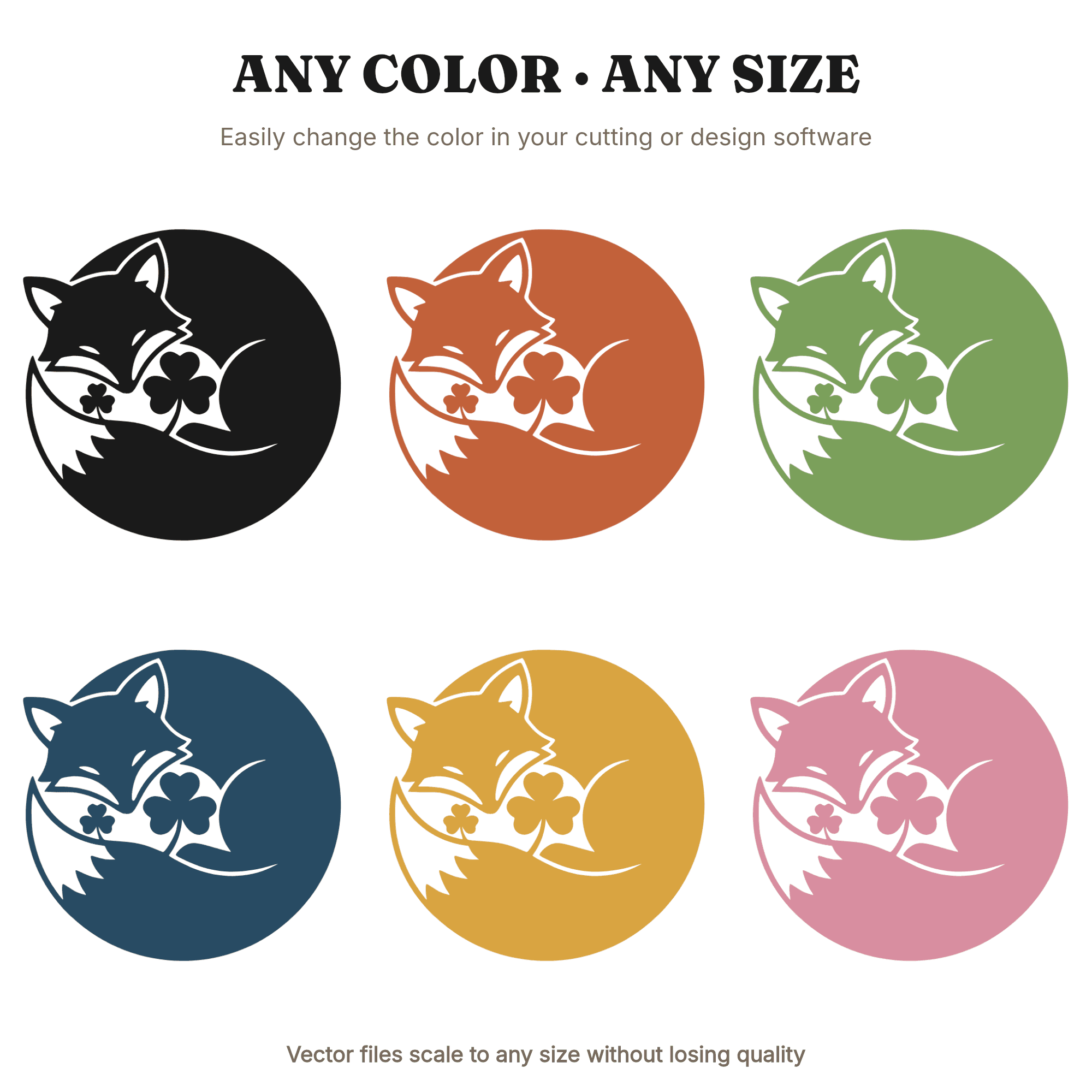 Sleeping Fox Circle SVG with Shamrocks, St Patrick's Day Woodland Cut File PNG, Cottagecore Fox, view 2