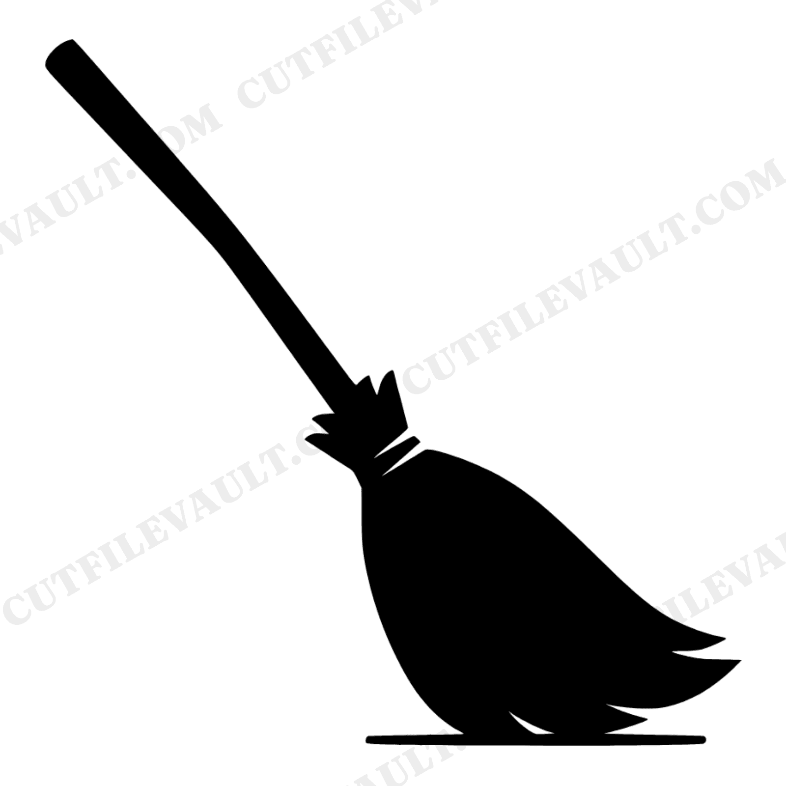 Diagonal Farmhouse Witch Broom SVG, Halloween Broom Silhouette PNG, Mid Century Modern Decor Cut File, view 1
