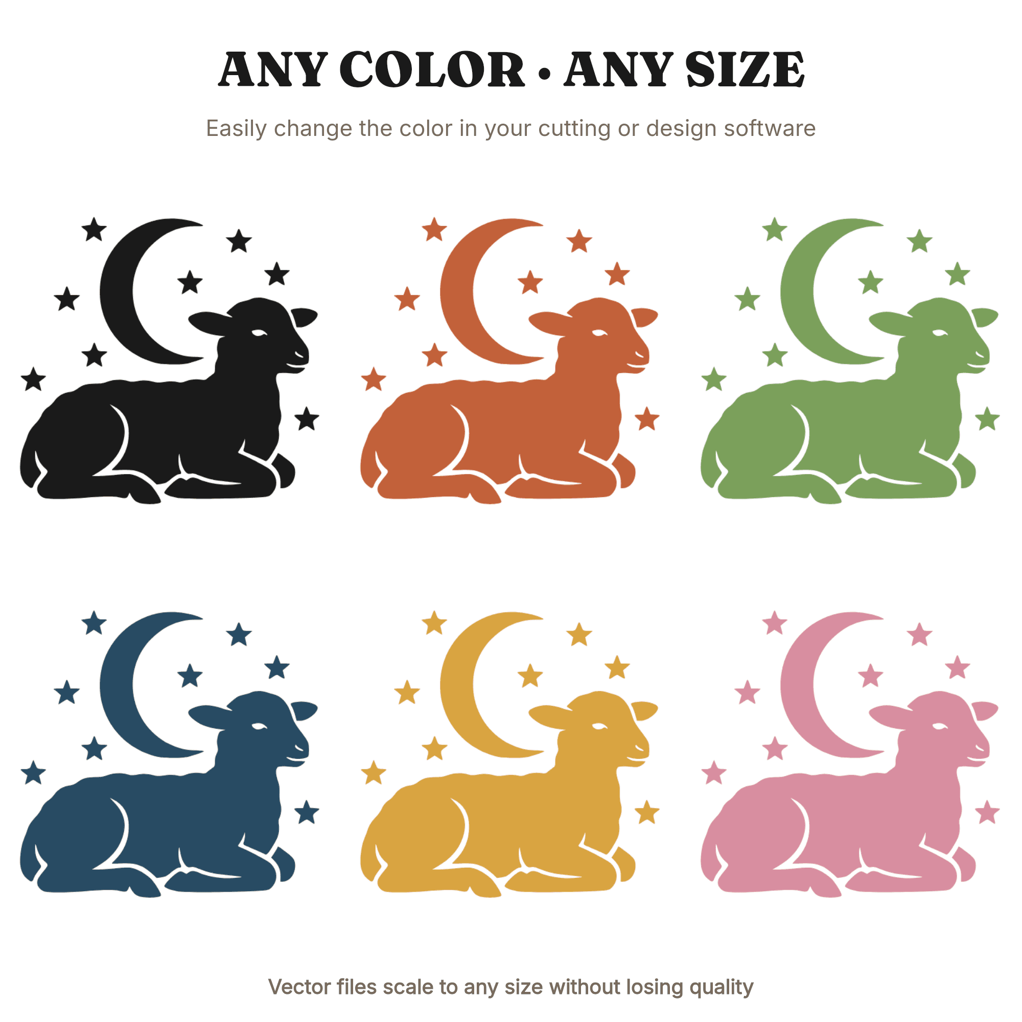 Celestial Easter Lamb SVG PNG, Mystical Vintage Lamb Silhouette Cut File, Spring Farmhouse Decor, view 2