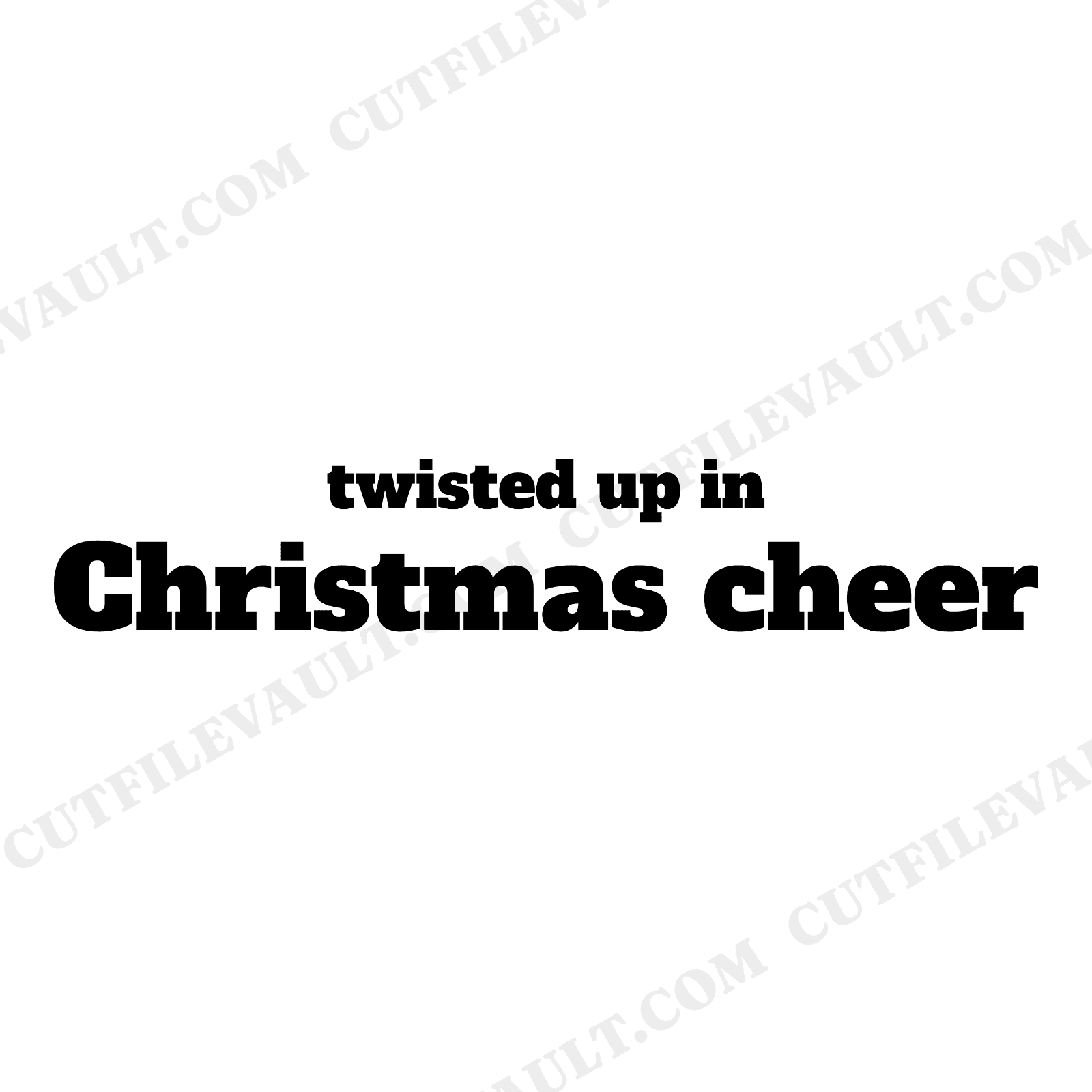 Twisted Up in Christmas Cheer SVG PNG, Retro Holiday Phrase Cut File, Christmas Saying Design, view 1