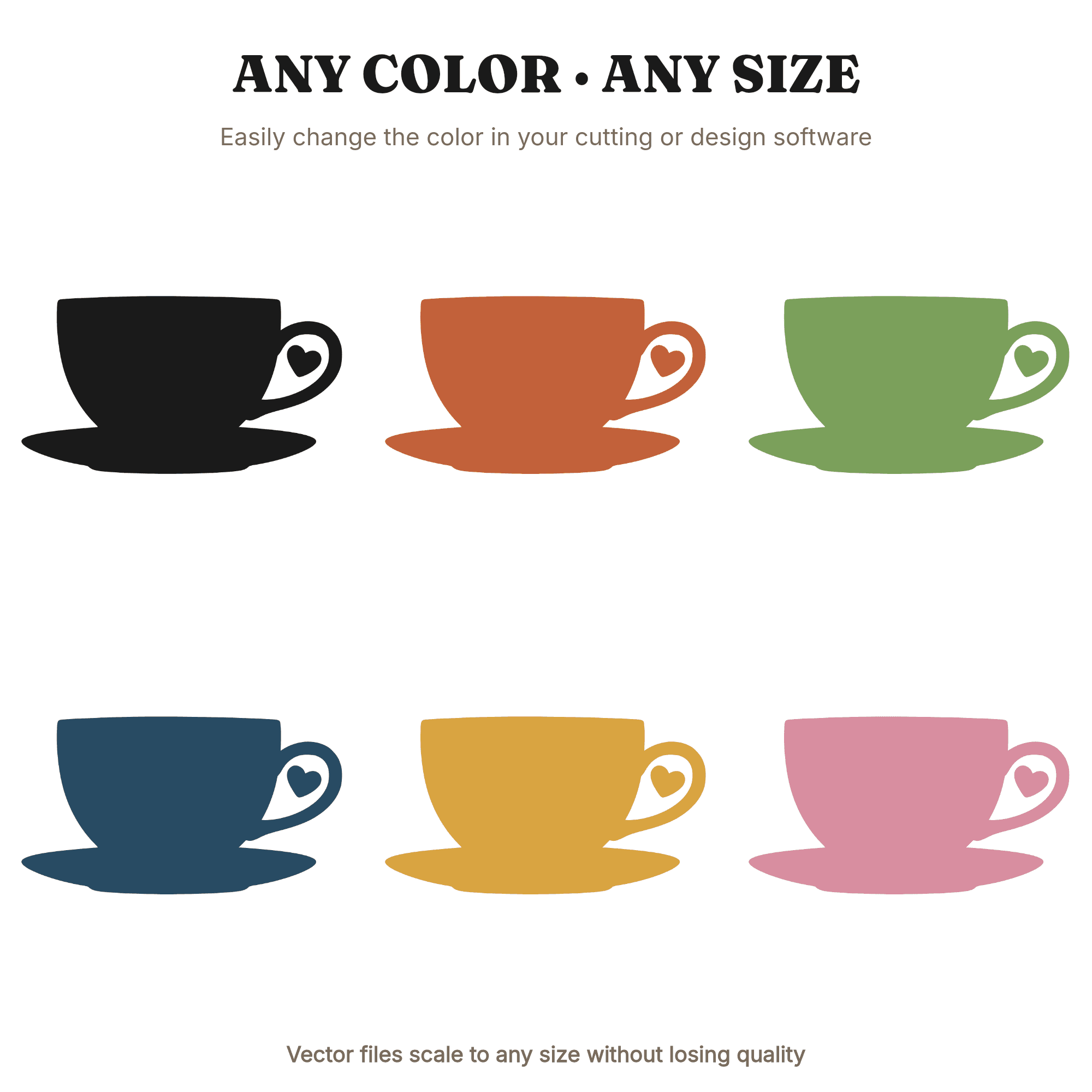 Kawaii Teacup SVG, Pumpkin Spice Coffee Cup PNG, Fall Autumn Cozy Mug Silhouette Cut File, view 2