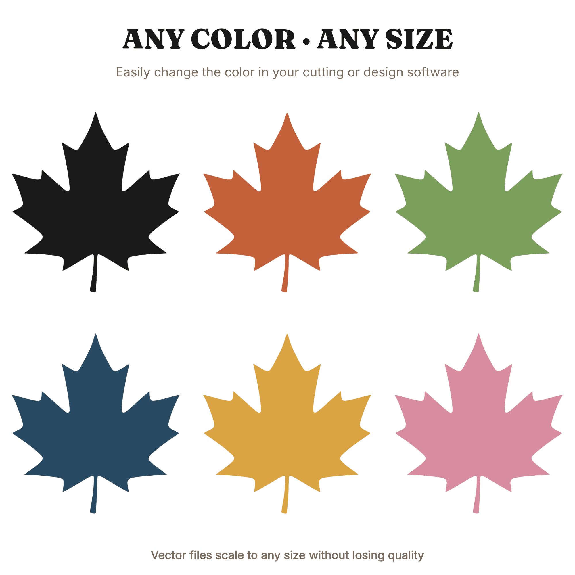 Oversized Maple Leaf SVG PNG, Top Down Symmetrical Leaf Cut File, Thanksgiving Placemat Design, view 2