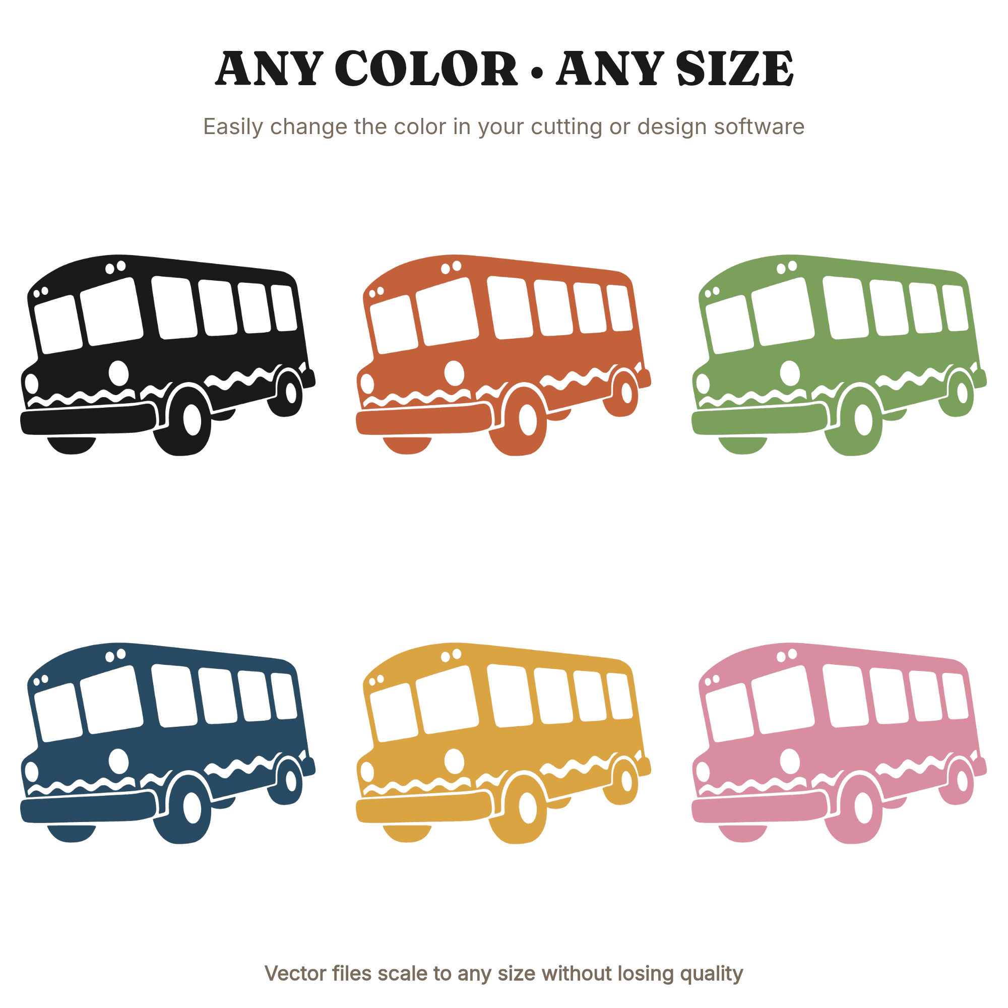 Groovy Retro School Bus SVG PNG, Kawaii Tilted Bus Cut File, 70s Back to School Classroom Decor, view 2