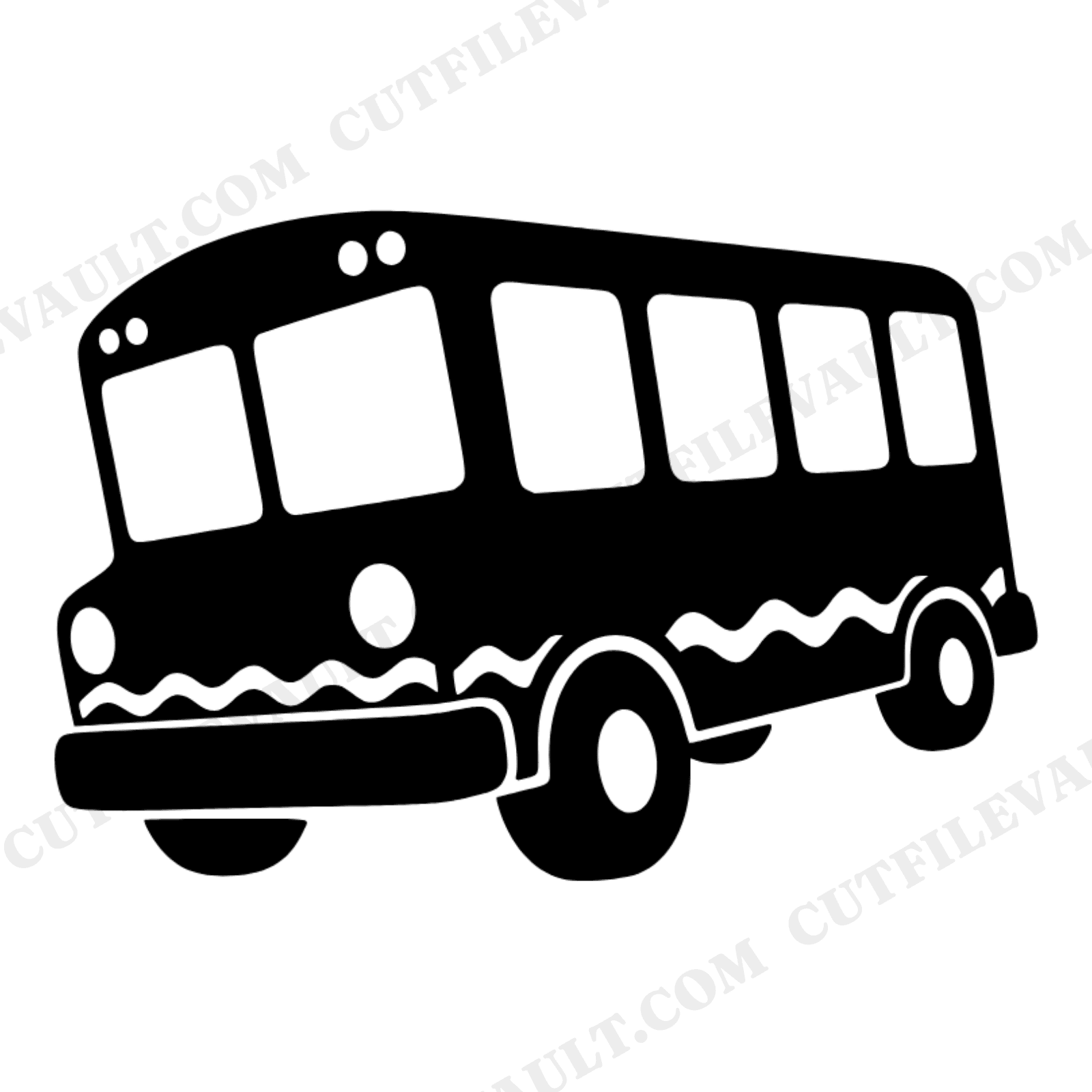 Groovy Retro School Bus SVG PNG, Kawaii Tilted Bus Cut File, 70s Back to School Classroom Decor, view 1