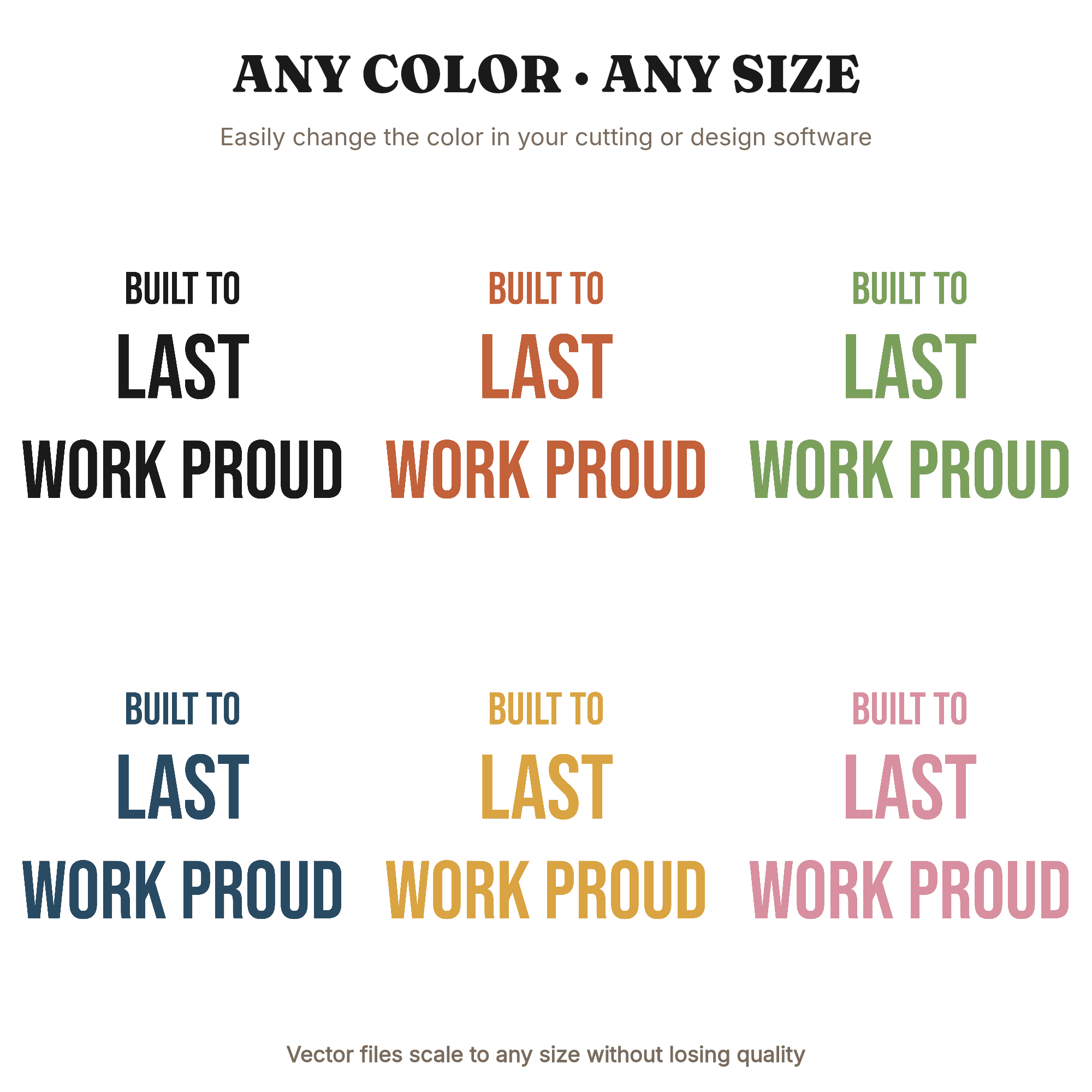 Built to Last Labor Day Workshop Banner SVG PNG Hand Lettered Steampunk Gears Cut File, view 2