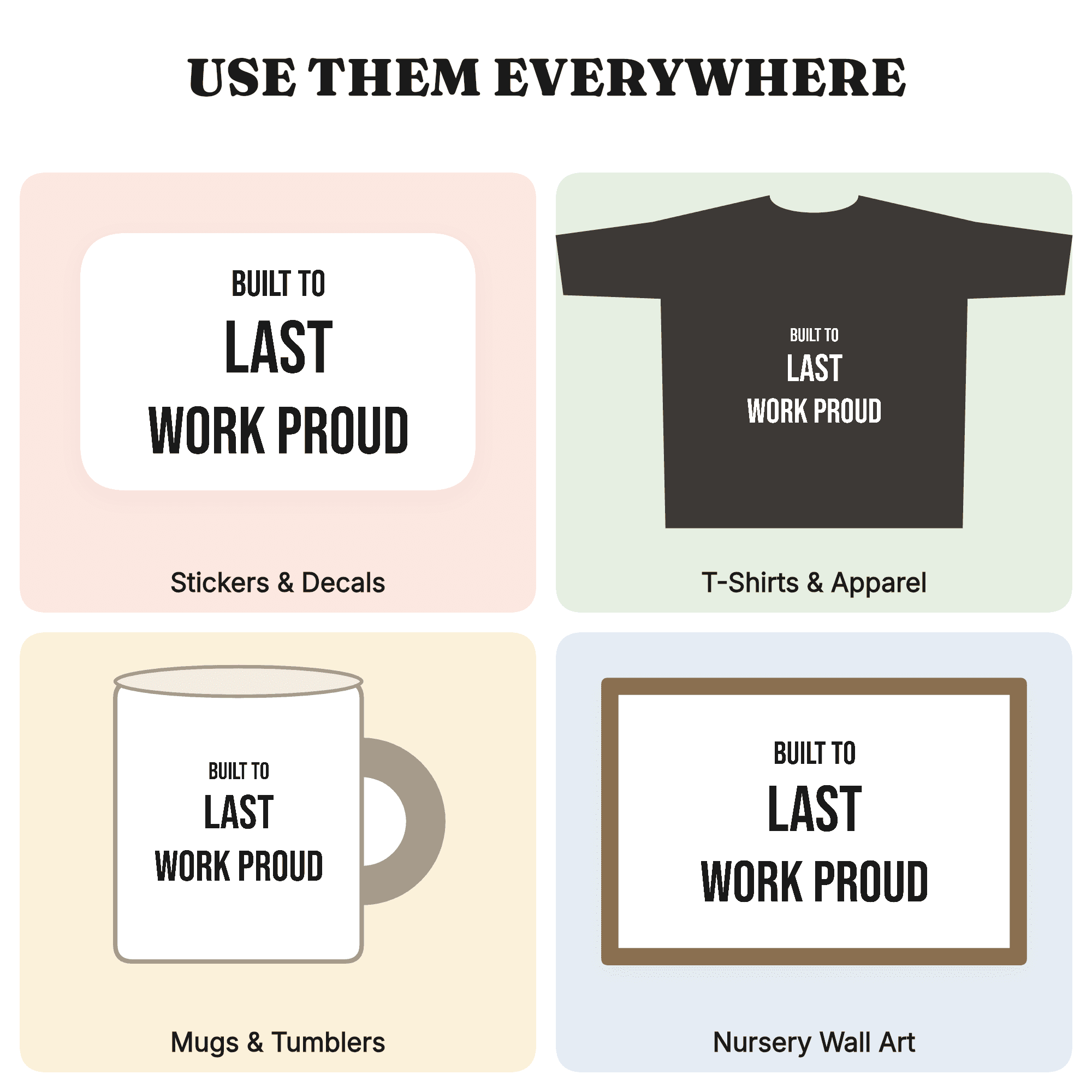 Built to Last Labor Day Workshop Banner SVG PNG Hand Lettered Steampunk Gears Cut File, view 3