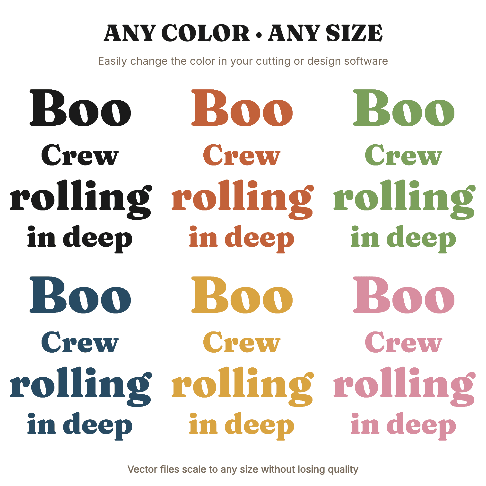 Boo Crew SVG PNG Halloween Family Matching Shirt Design Hand Lettered Cut File for Cricut, view 2