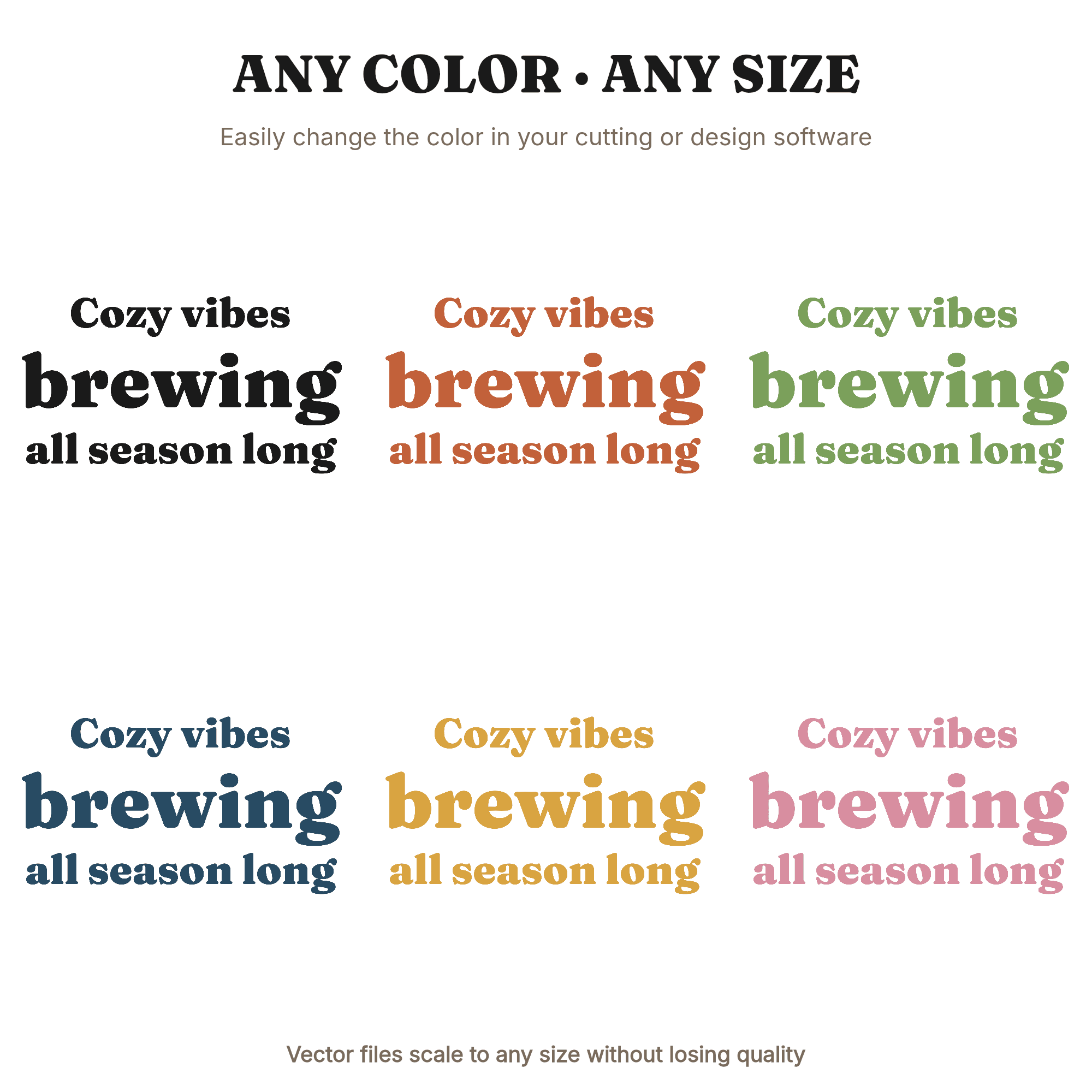 Cozy Vibes Brewing Autumn Coffee Lover SVG PNG Fall Coffee Bean Pumpkin Spice Season Cut File, view 2