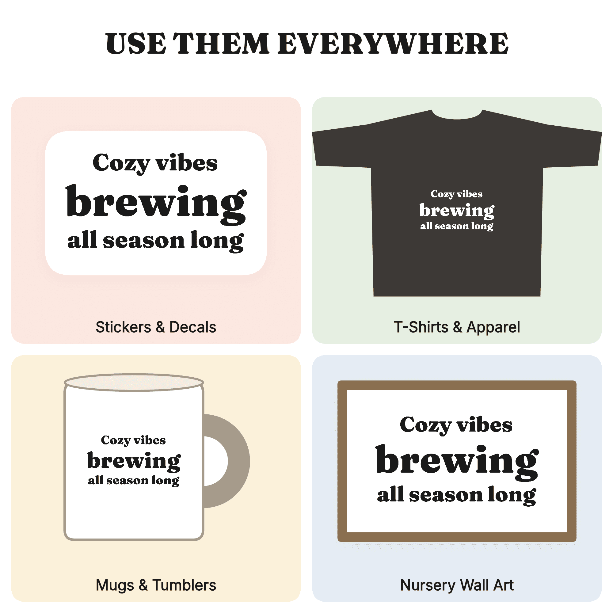 Cozy Vibes Brewing Autumn Coffee Lover SVG PNG Fall Coffee Bean Pumpkin Spice Season Cut File, view 3
