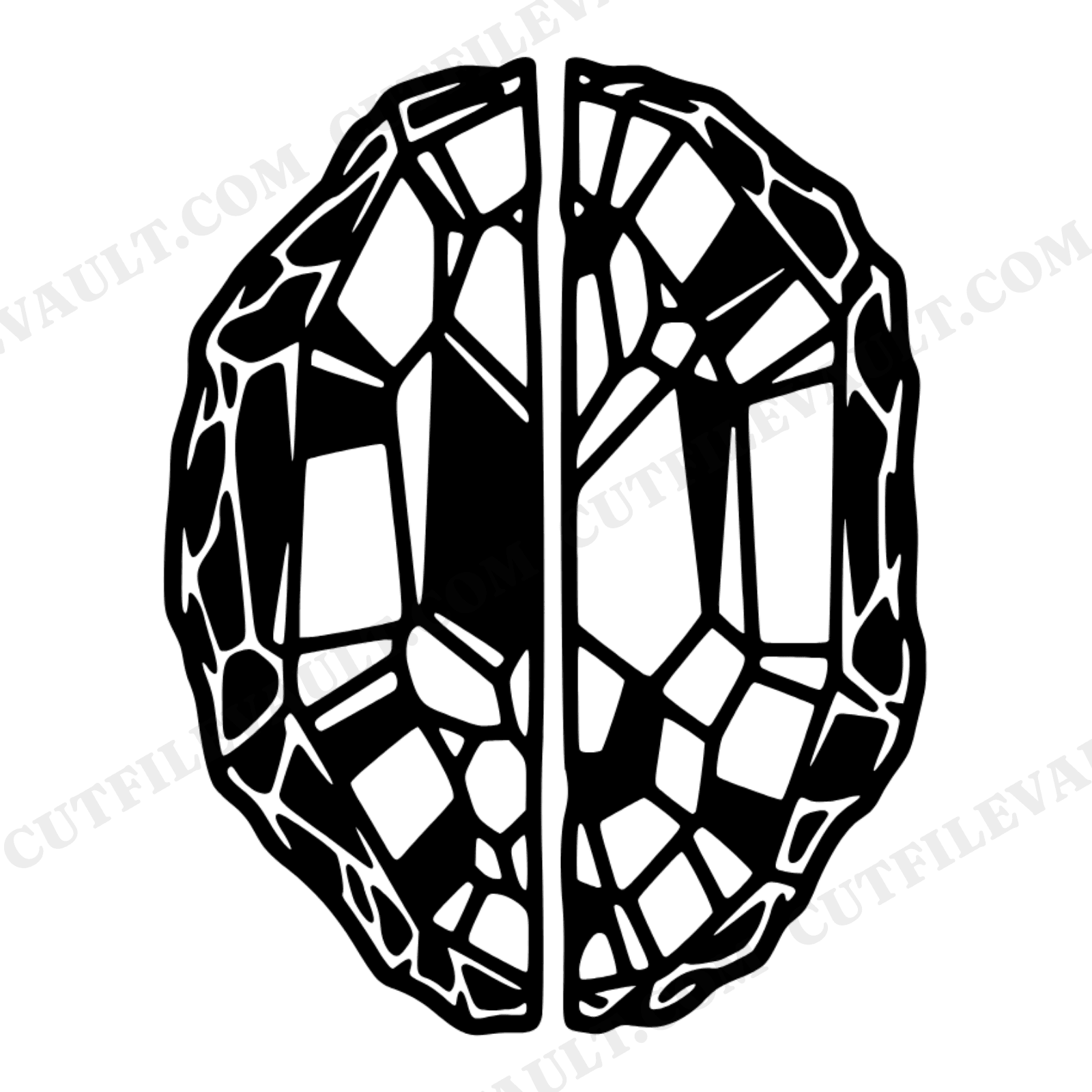 Raw Crystal Split Section SVG PNG Labor Day Gemstone Cut File Boho Organic Nature Design, view 1