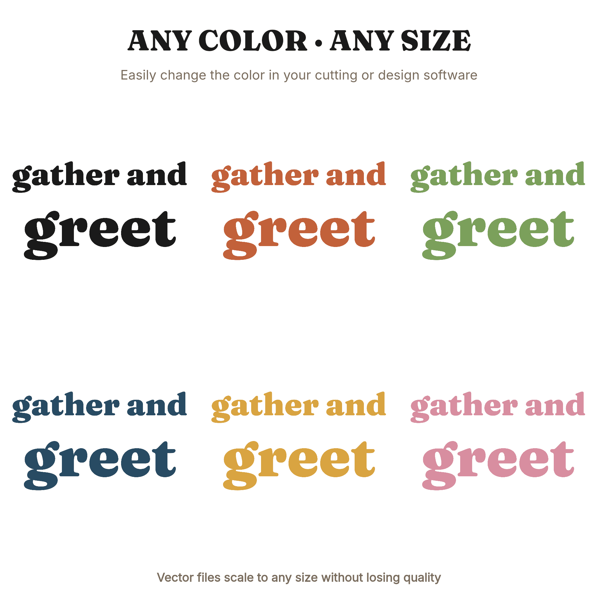 Gather and Greet SVG PNG Farmhouse Apron Thanksgiving Kitchen Hostess Cut File for Cricut, view 2