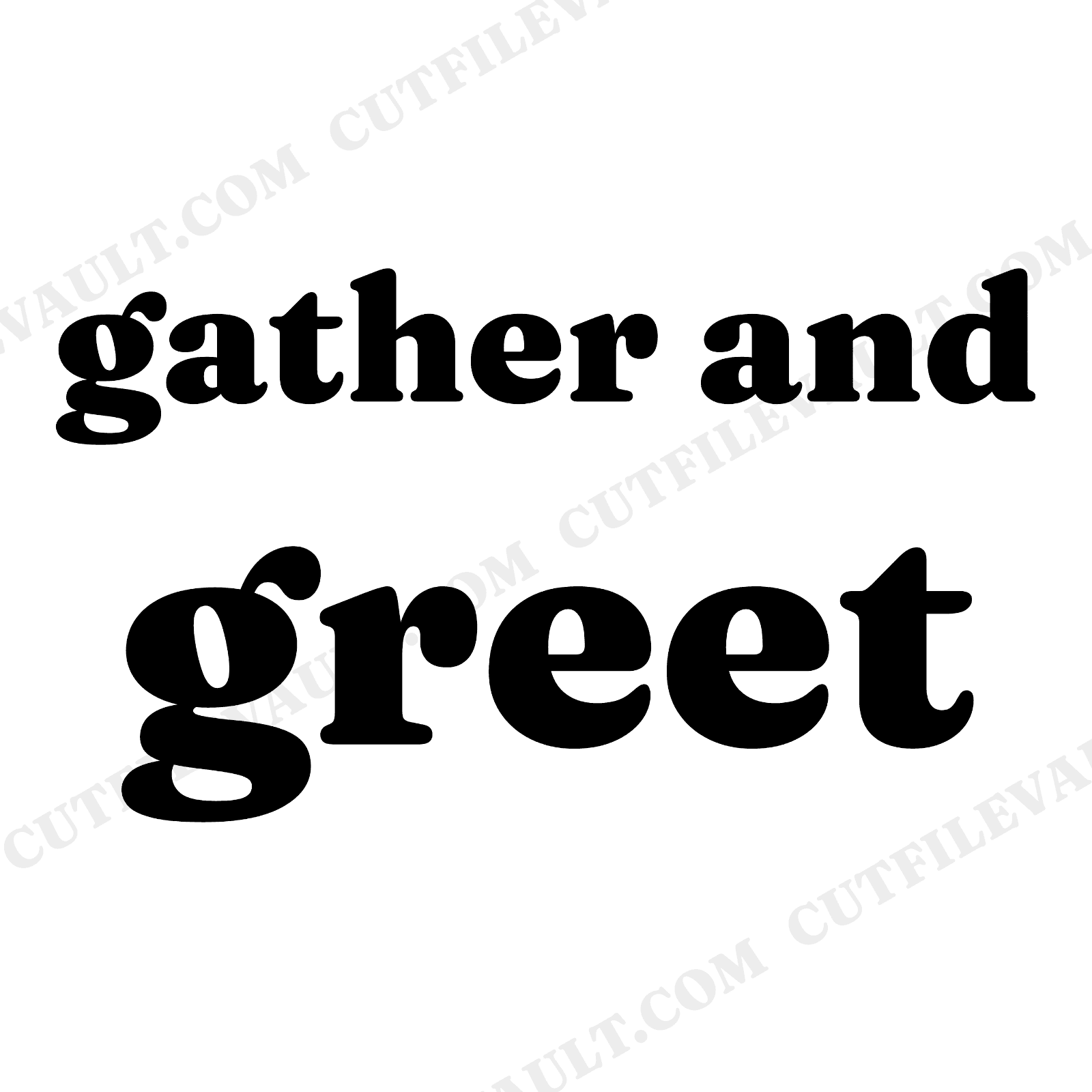 Gather and Greet SVG PNG Farmhouse Apron Thanksgiving Kitchen Hostess Cut File for Cricut, view 1