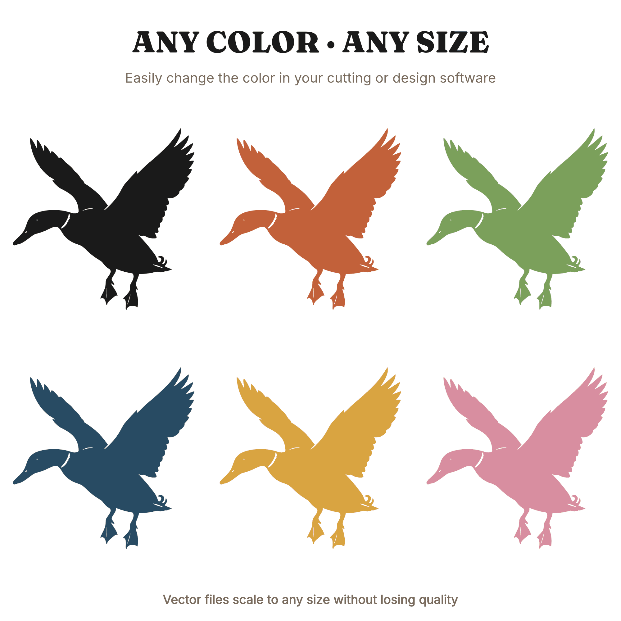 Landing Mallard Duck SVG PNG, Wings Up Silhouette, Farmhouse Decor, Hunting Season Cut File, view 2
