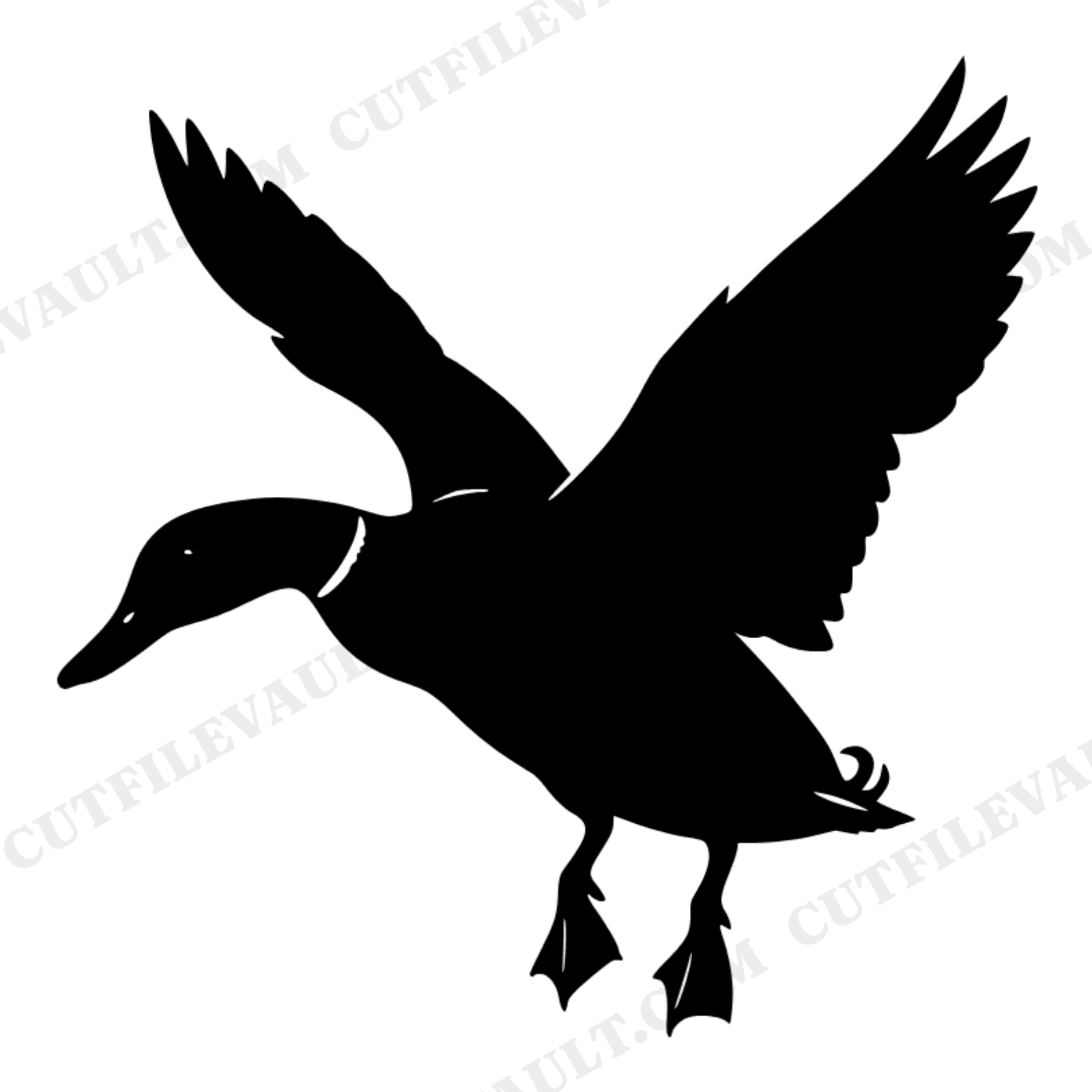 Landing Mallard Duck SVG PNG, Wings Up Silhouette, Farmhouse Decor, Hunting Season Cut File, view 1