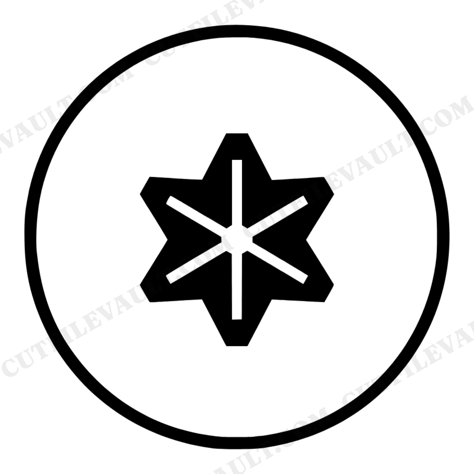 Geometric Apple Cross Section SVG PNG, Bold Star Pattern Cut File for Teacher Appreciation, view 1