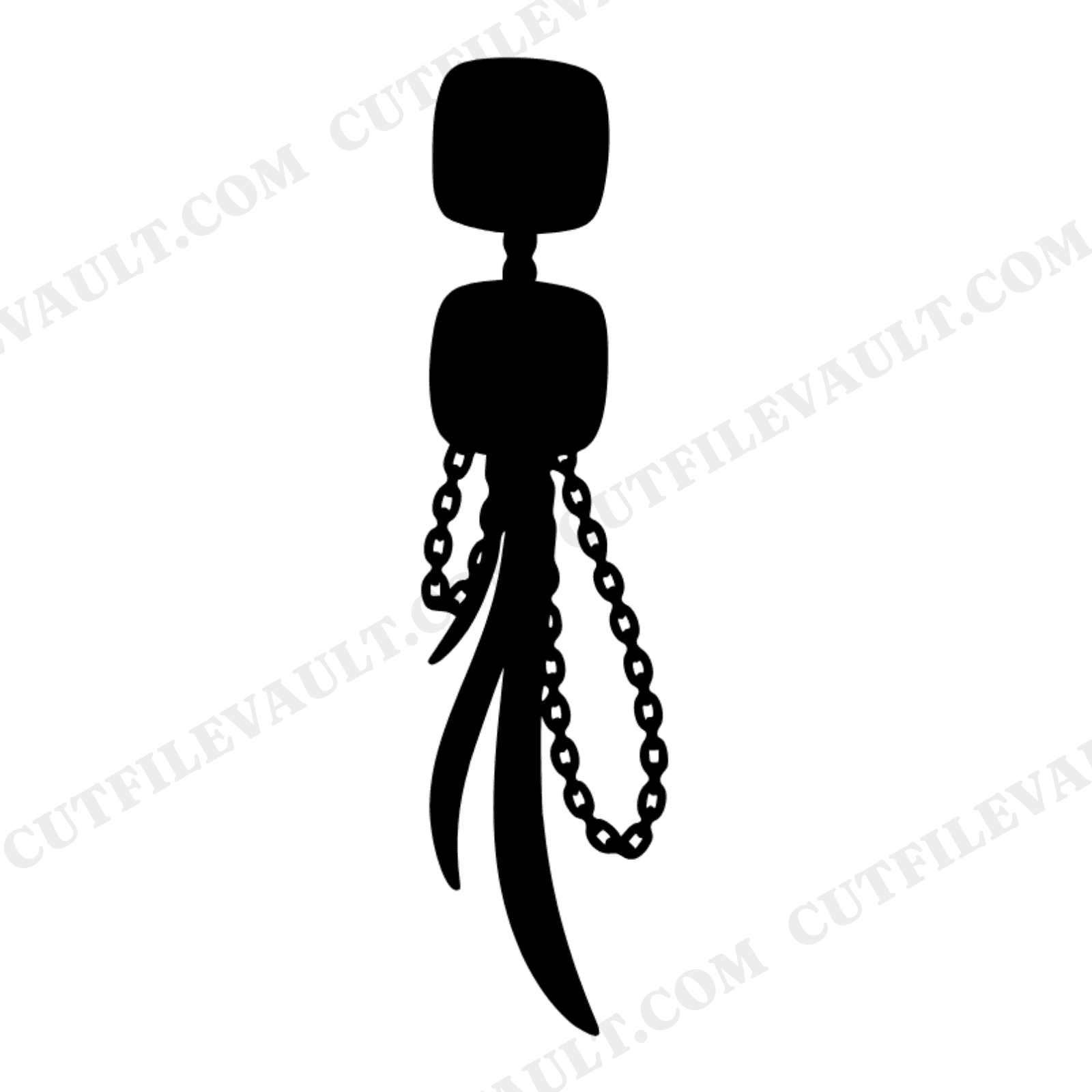 Asymmetric Gemstone Drop Earrings SVG PNG, Boho Tattoo Flash Style Chain Earring Cut File, view 1