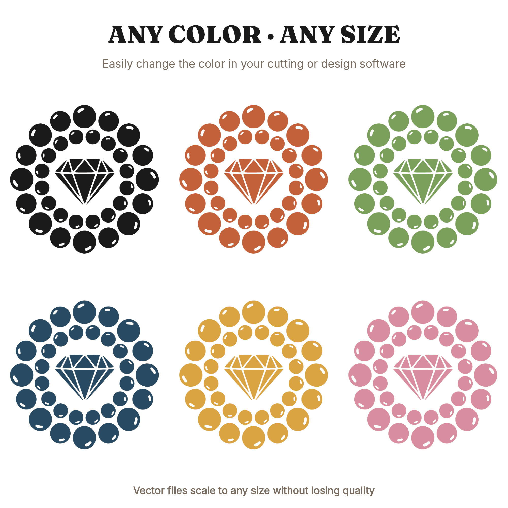 Celestial Gemstone SVG with Chrome Bubble Halo PNG, Mystical Crystal Cut File, Y2K Cosmic Design, view 2