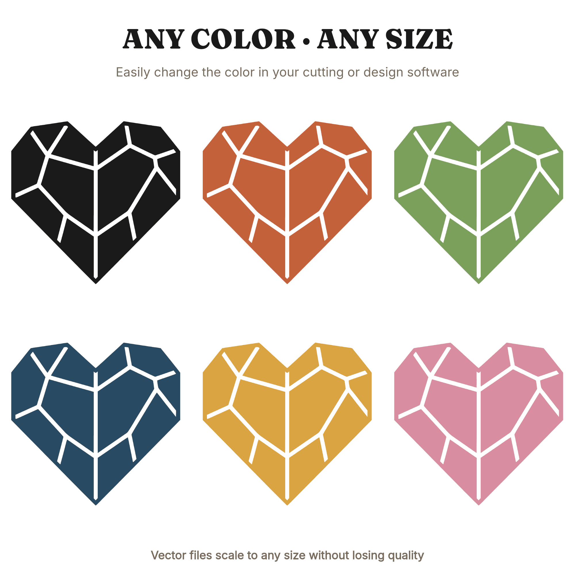Faceted Gemstone Heart SVG PNG, Bold Geometric Heart Cut File, Stained Glass Style Wedding SVG, view 2