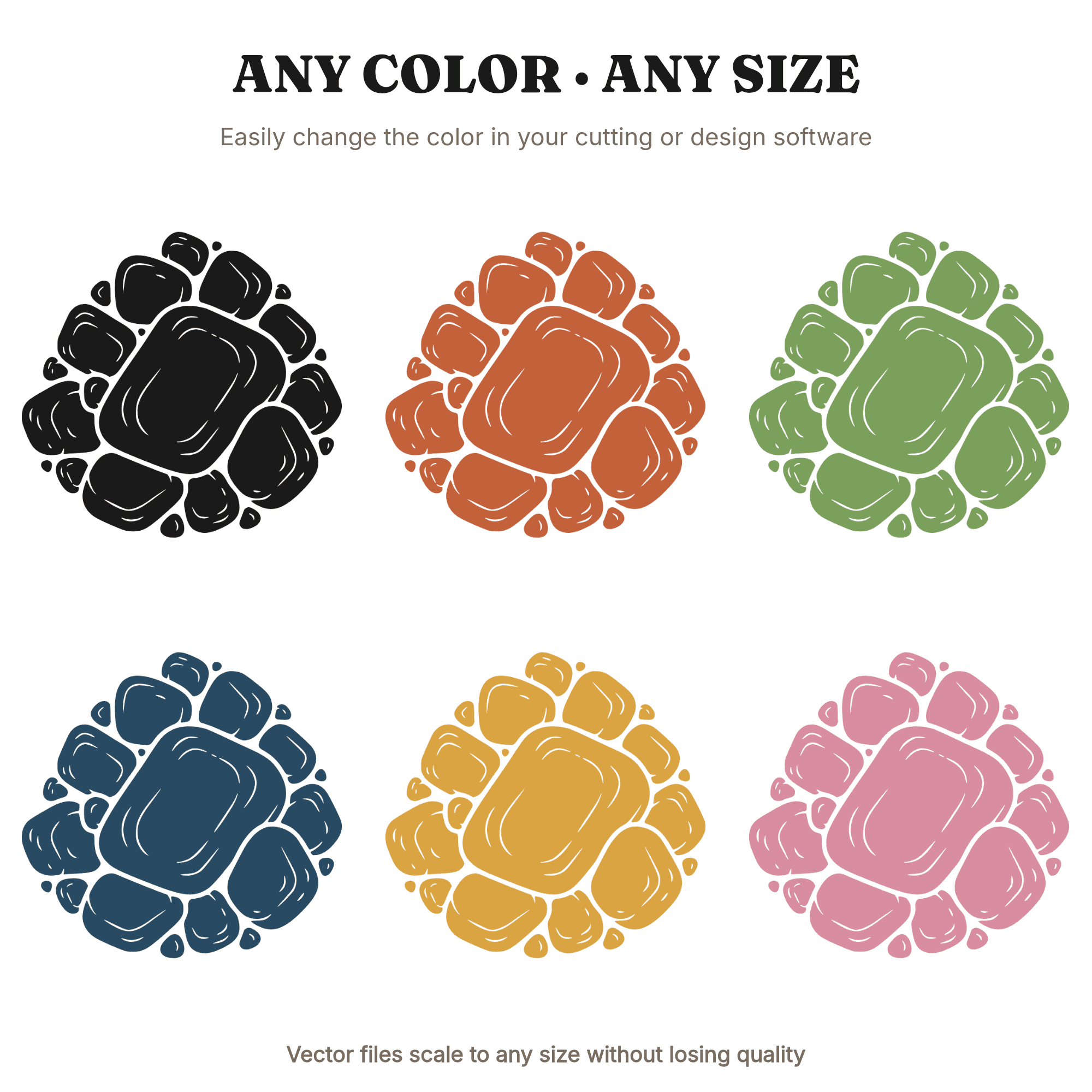 Tumbled Stones SVG PNG, Overhead View Scattered Minerals, Brutalist Organic Shapes Cut File, view 2