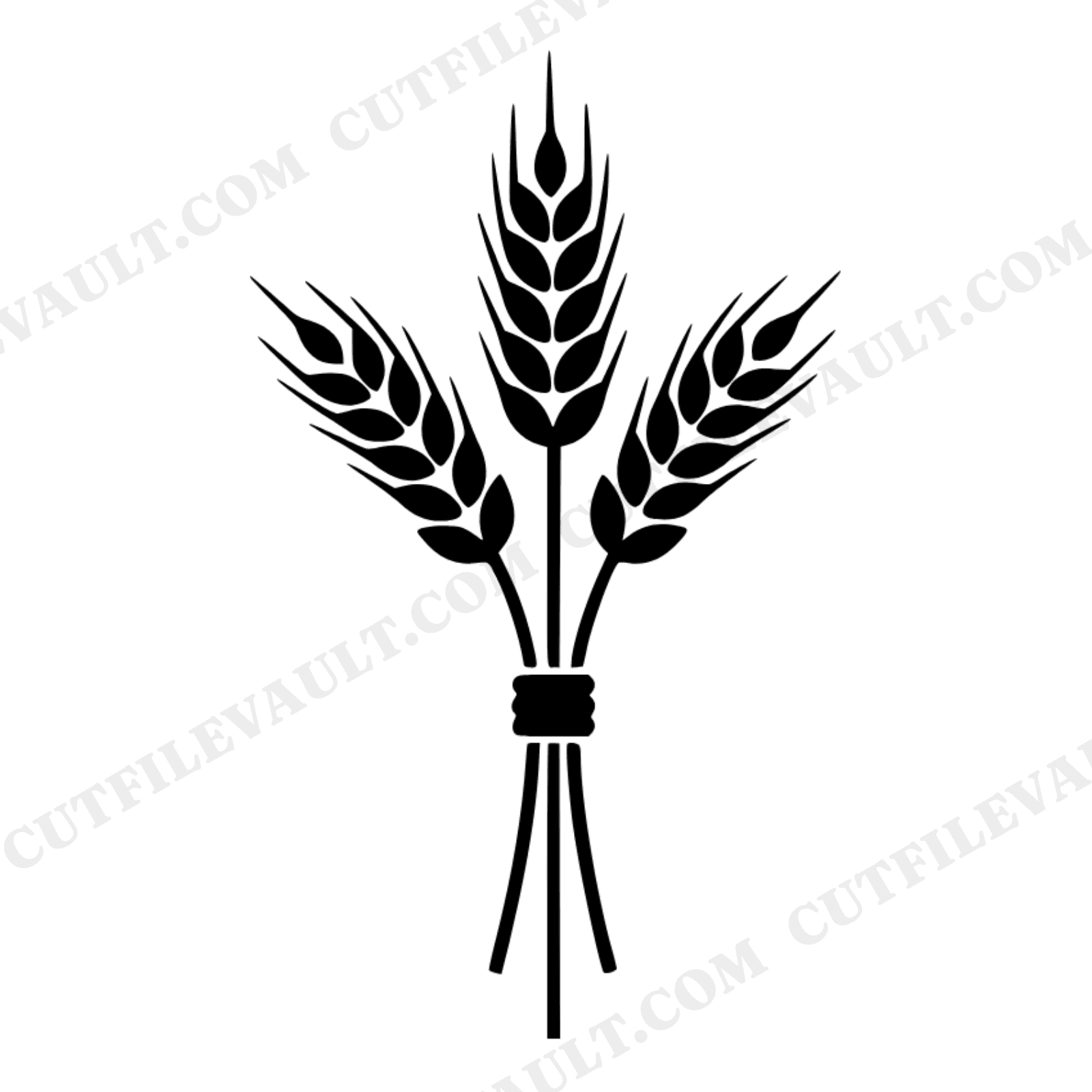Asymmetric Wheat Bundle SVG PNG Farmhouse Harvest Silhouette Cut File Thanksgiving Decor, view 1