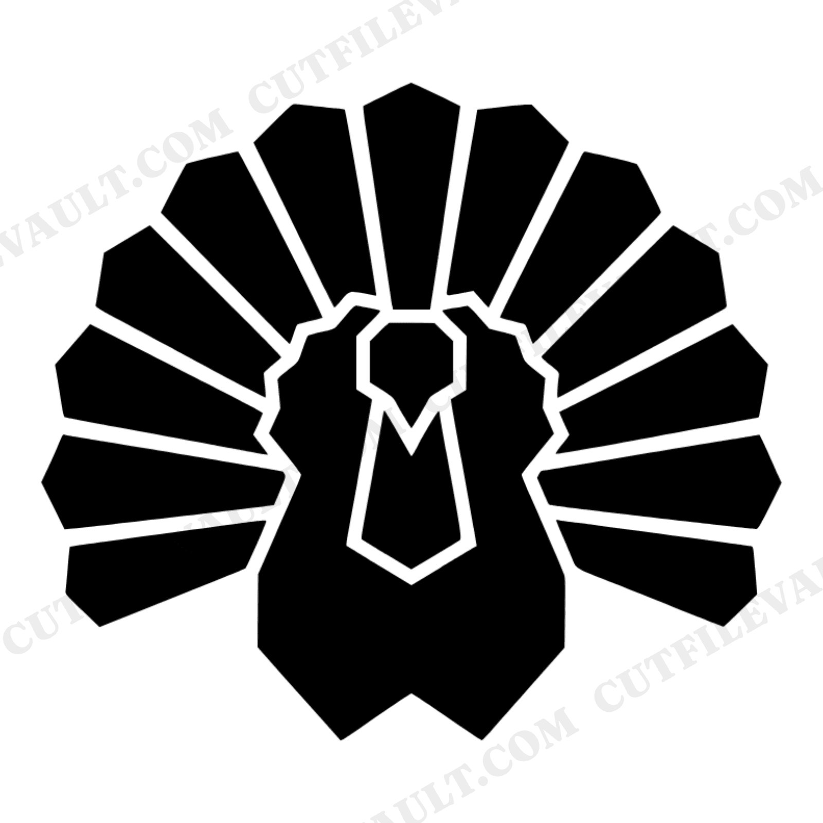 Brutalist Turkey SVG PNG, Geometric Thanksgiving Centerpiece Cut File, Modern Harvest Decor Design, view 1