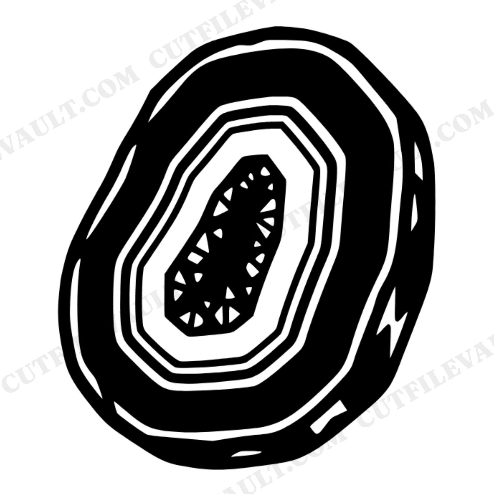 Tilted Geode Slice SVG PNG, Layered Crystal Cut File, Cottagecore Nature Design for Cricut, view 1