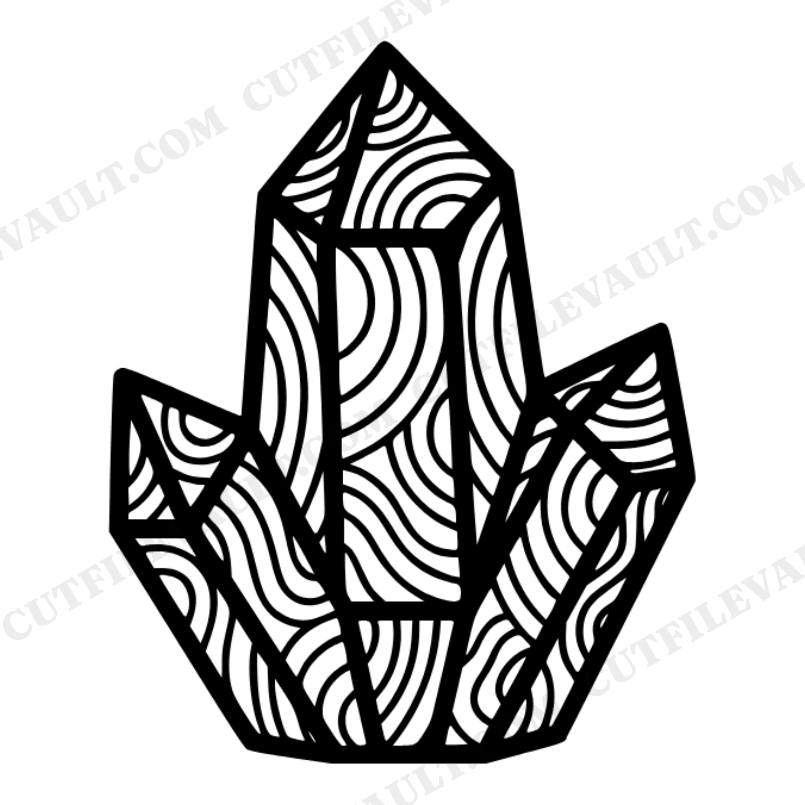 Retro 70s Crystal Cluster SVG PNG Bridal Shower Decoration Stained Glass Geometric Cut File