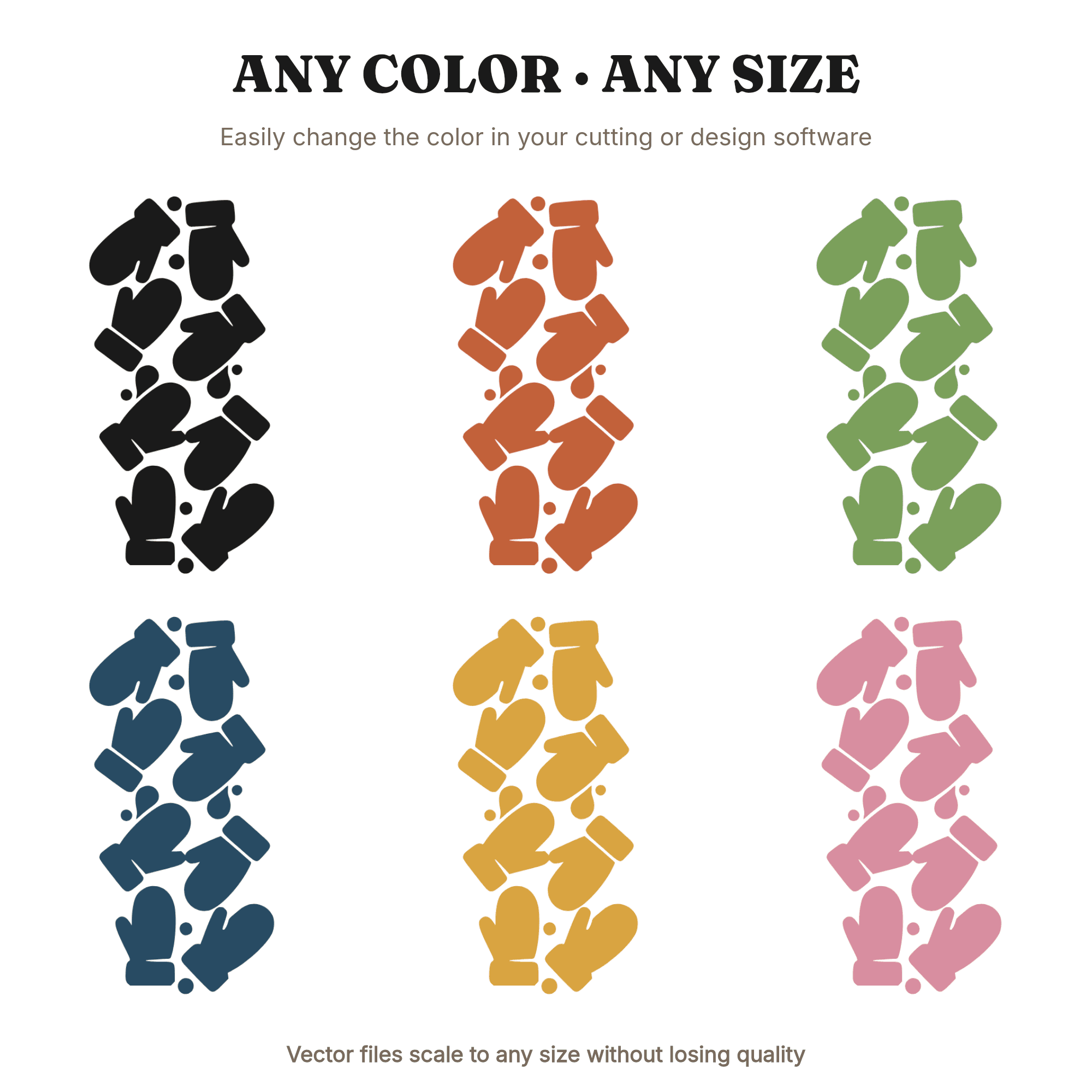 Stacked Winter Mittens SVG PNG Geometric Tower Christmas Holiday Decor Cut File for Cricut, view 2