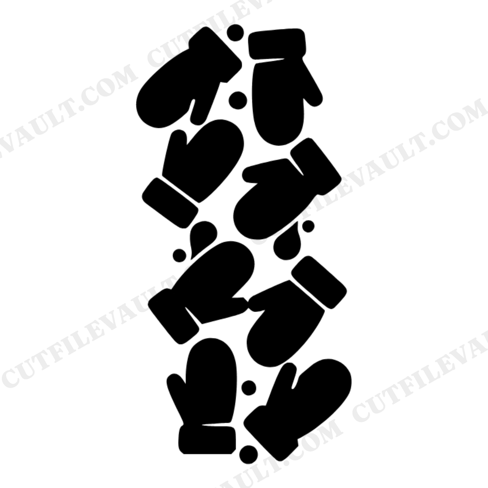 Stacked Winter Mittens SVG PNG Geometric Tower Christmas Holiday Decor Cut File for Cricut, view 1