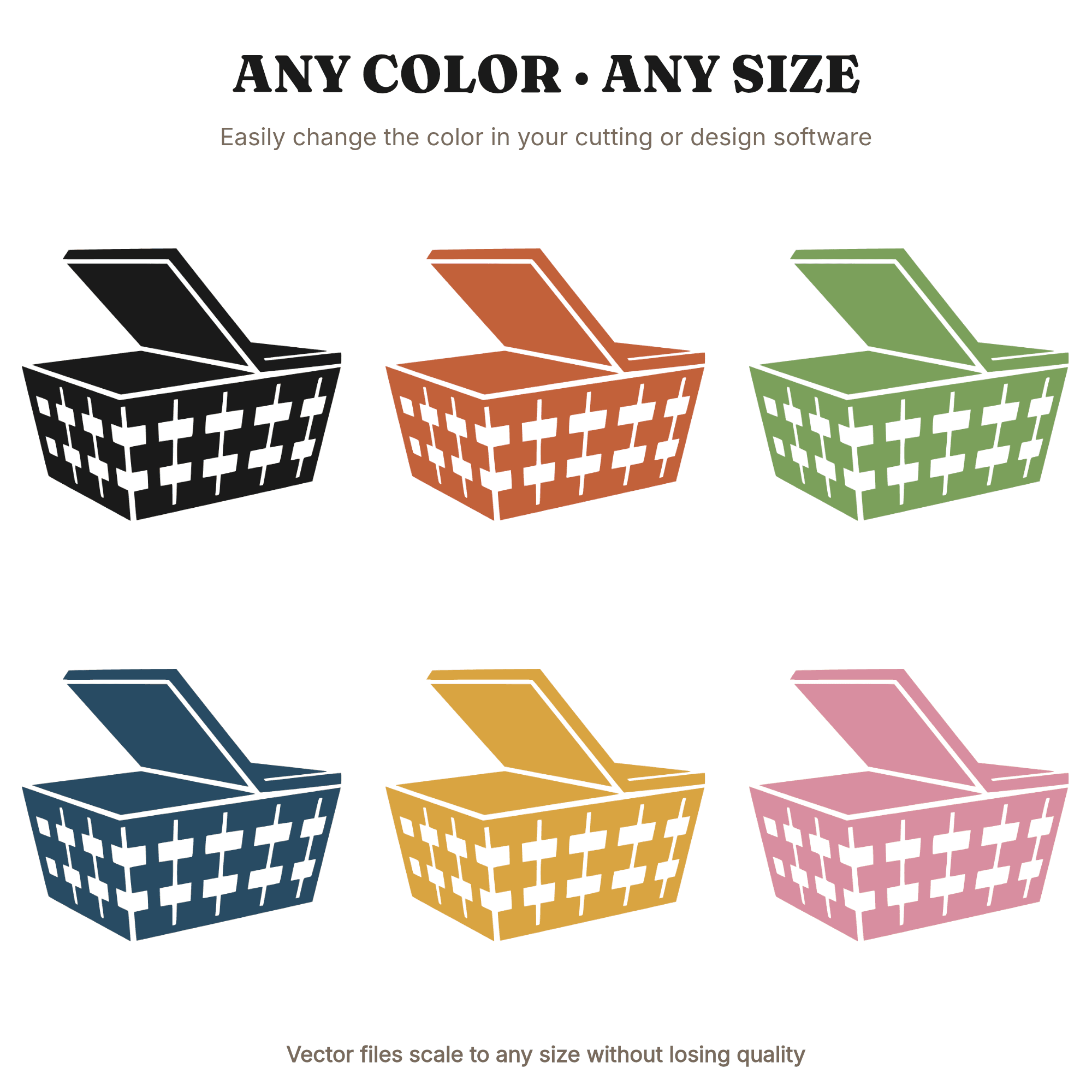 Valentine Picnic Basket SVG PNG, Three Quarter View Geometric Cut File, Farmhouse Valentine Decor, view 2
