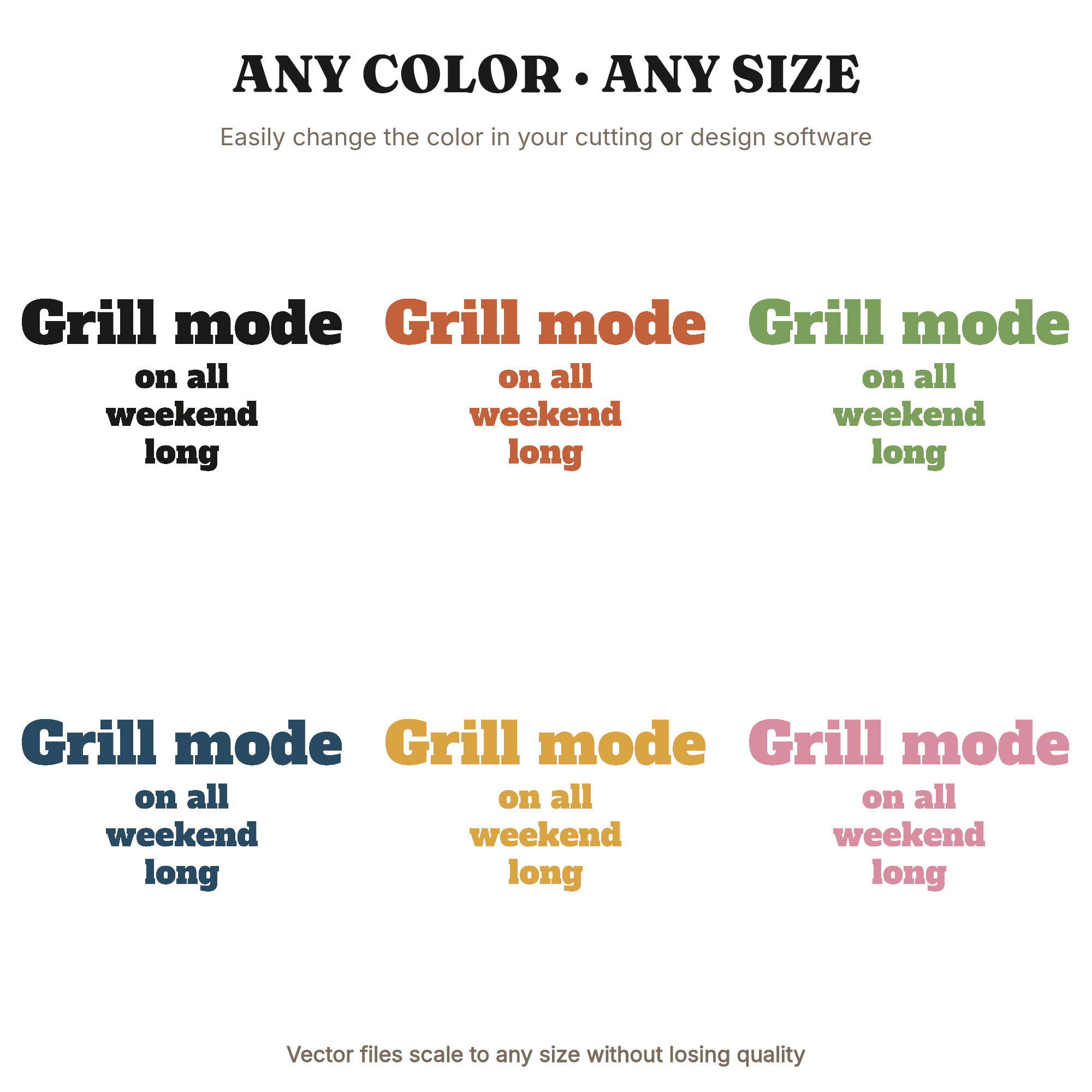 Grill Mode On Labor Day BBQ SVG PNG Kitchen Sign Cut File for Cricut Bold Hand Lettered Design, view 2