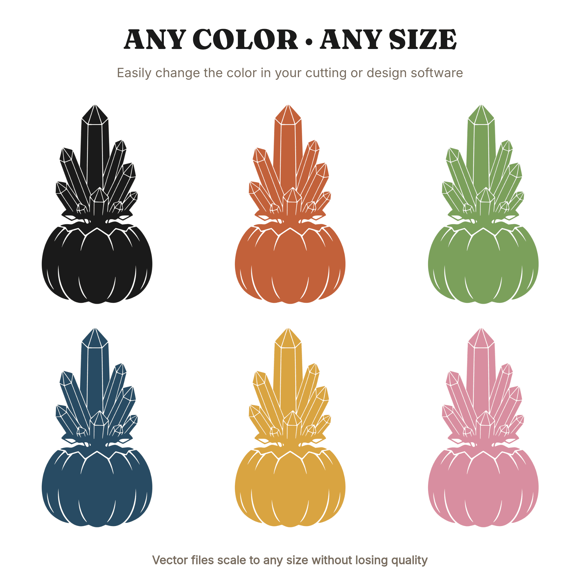 Crystal Pumpkin SVG PNG, Mystical Halloween Boho Witchy Autumn Decor Cut File for Cricut, view 2