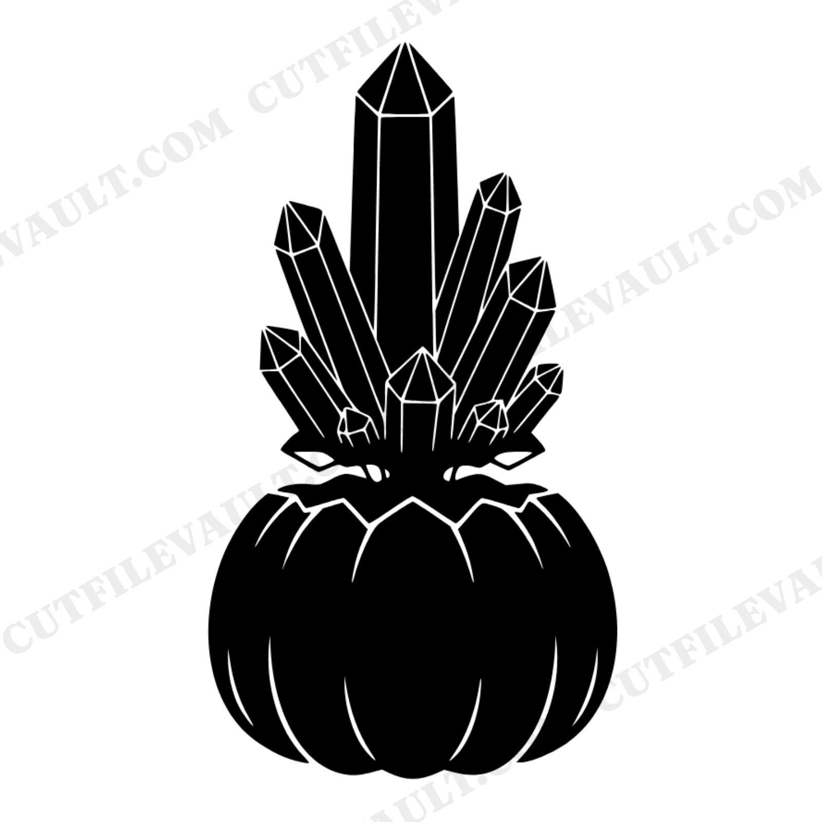 Crystal Pumpkin SVG PNG, Mystical Halloween Boho Witchy Autumn Decor Cut File for Cricut, view 1