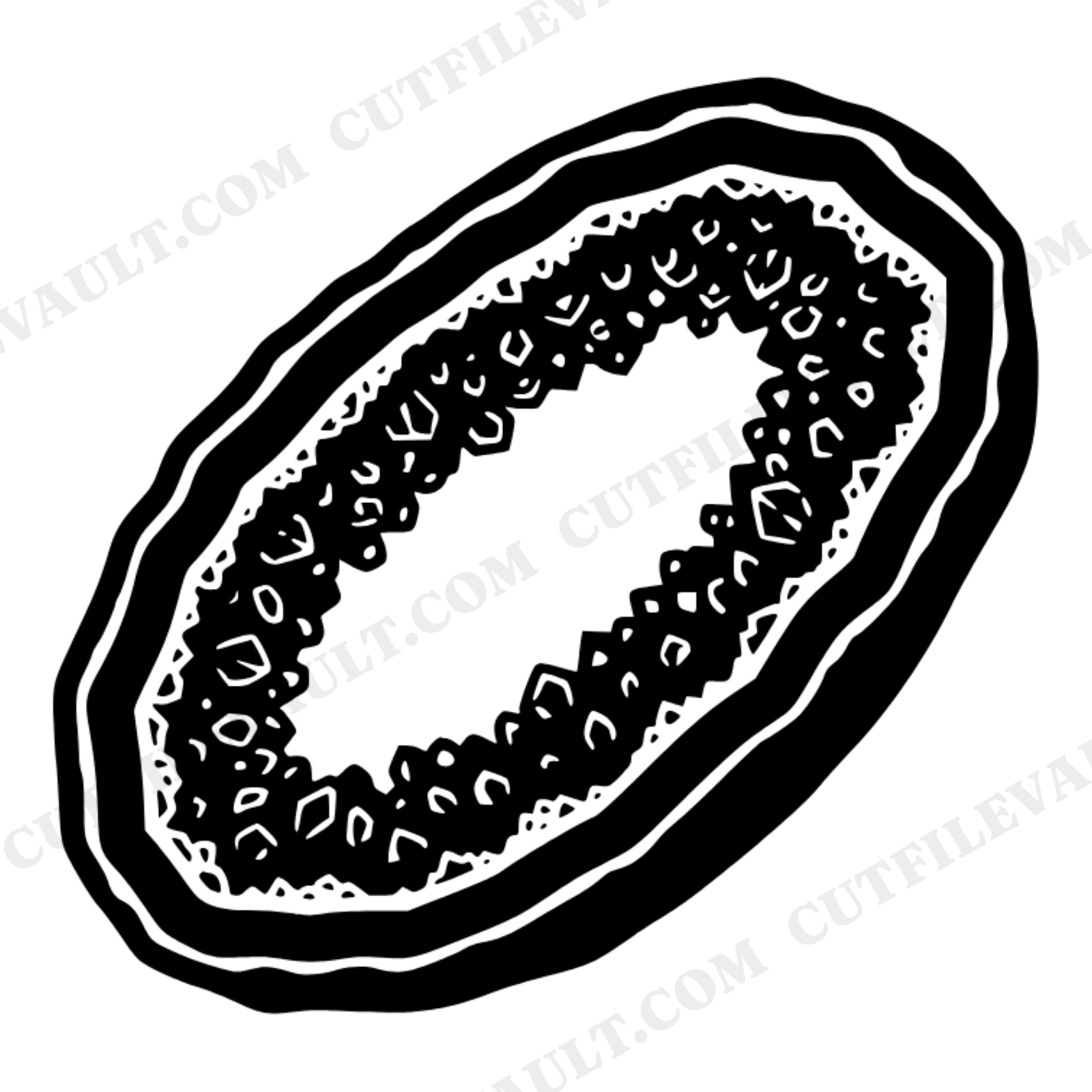 Geode Slice SVG PNG, Diagonal Crystal Druzy Cut File, Mid Century Modern Vintage Botanical Design, view 1