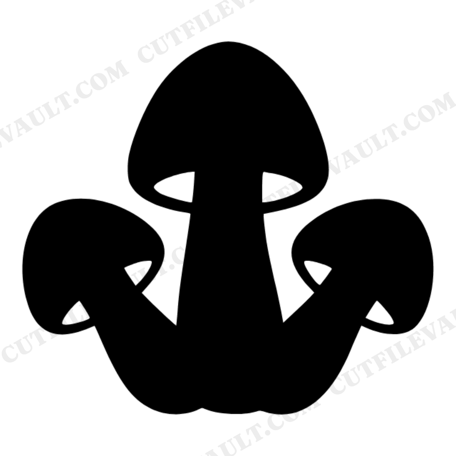 Cottagecore Mushroom Cluster Triangle SVG PNG, Spooky Forest Halloween Cut File for Cricut, view 1