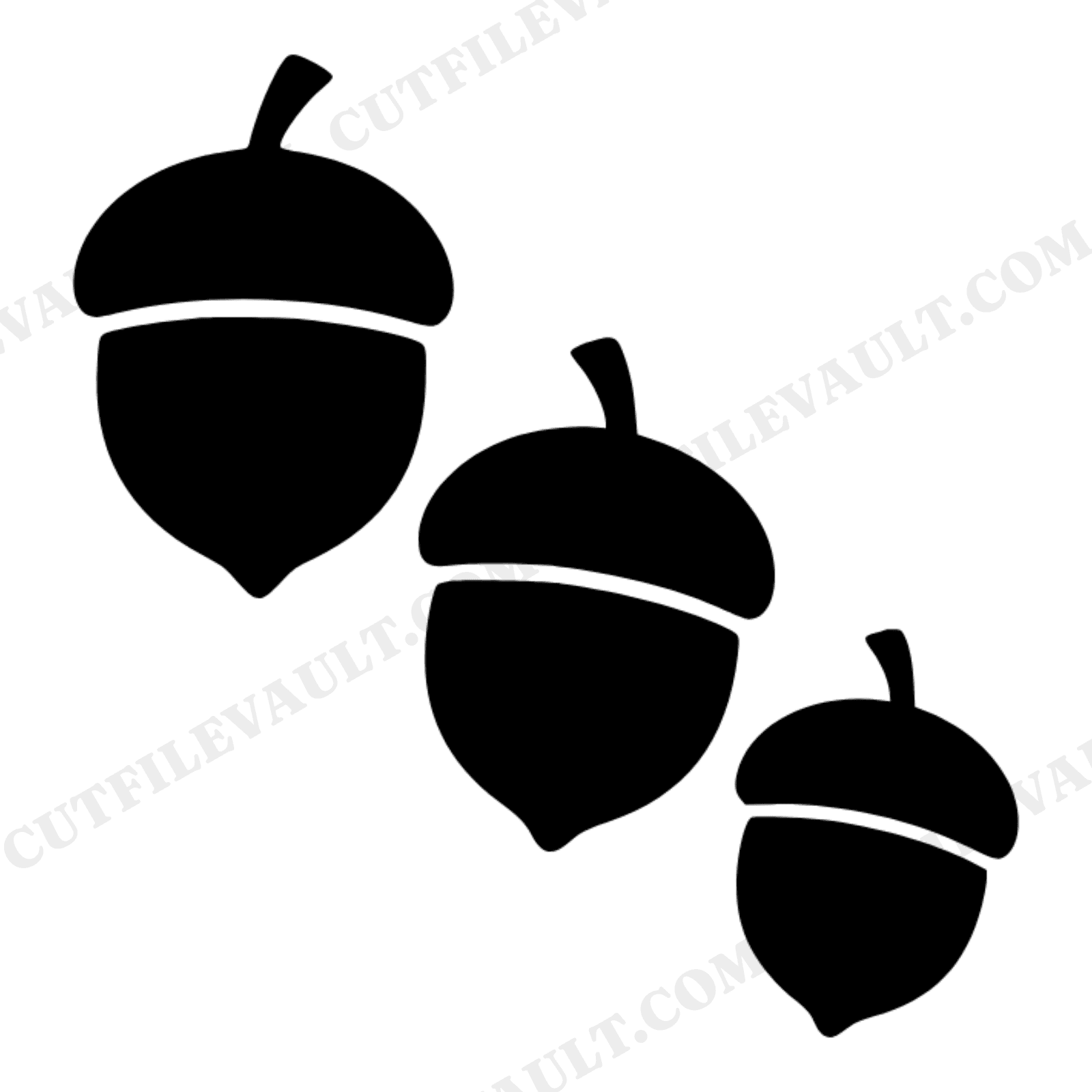Whimsical Acorn Trio SVG PNG Retro 70s Wave Fall Woodland Nursery Decor Cut File