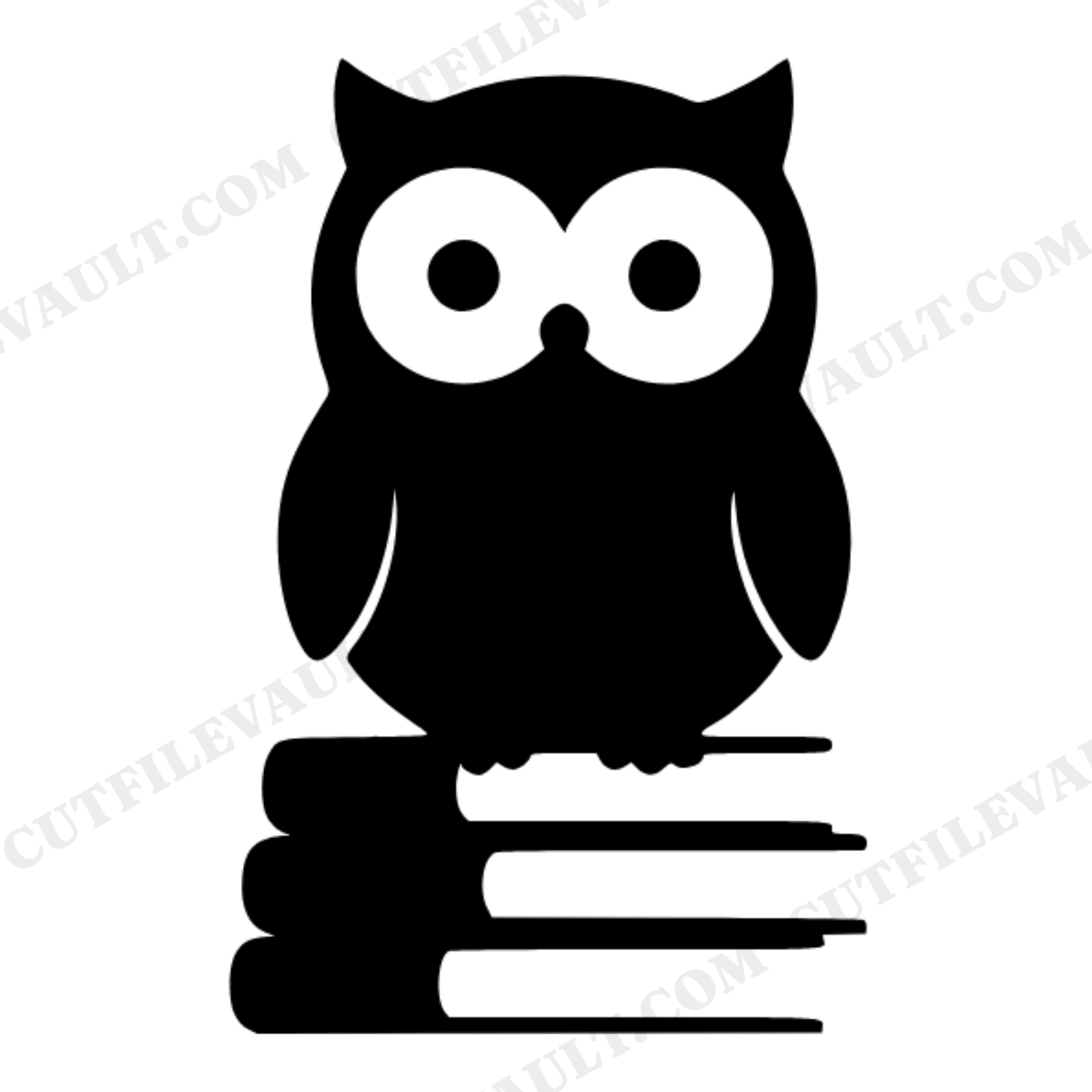 Kawaii Owl on Book Stack SVG PNG Back to School Cut File for Cricut Classroom Decor, view 1