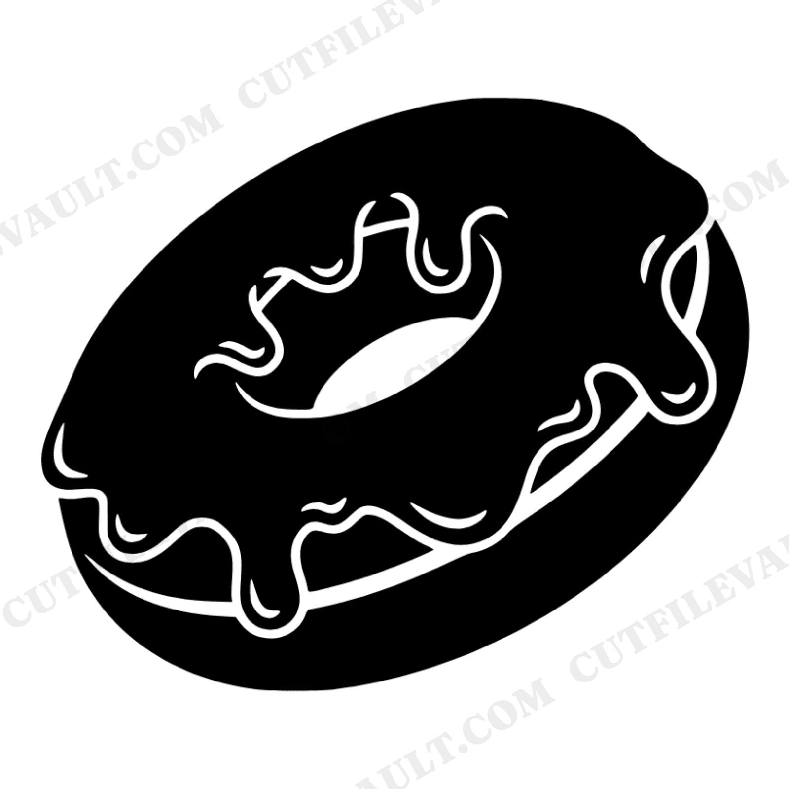 Pumpkin Spice Donut SVG PNG, Tilted Donut with Chrome Drips, Y2K Autumn Kitchen Wall Art Cut File