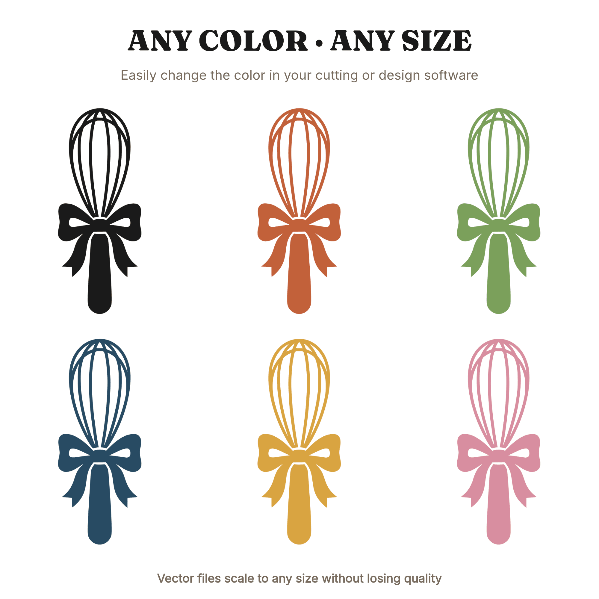 Retro 70s Whisk SVG with Ribbon Bow PNG, Vintage Kitchen Bridal Shower Cut File Farmhouse, view 2