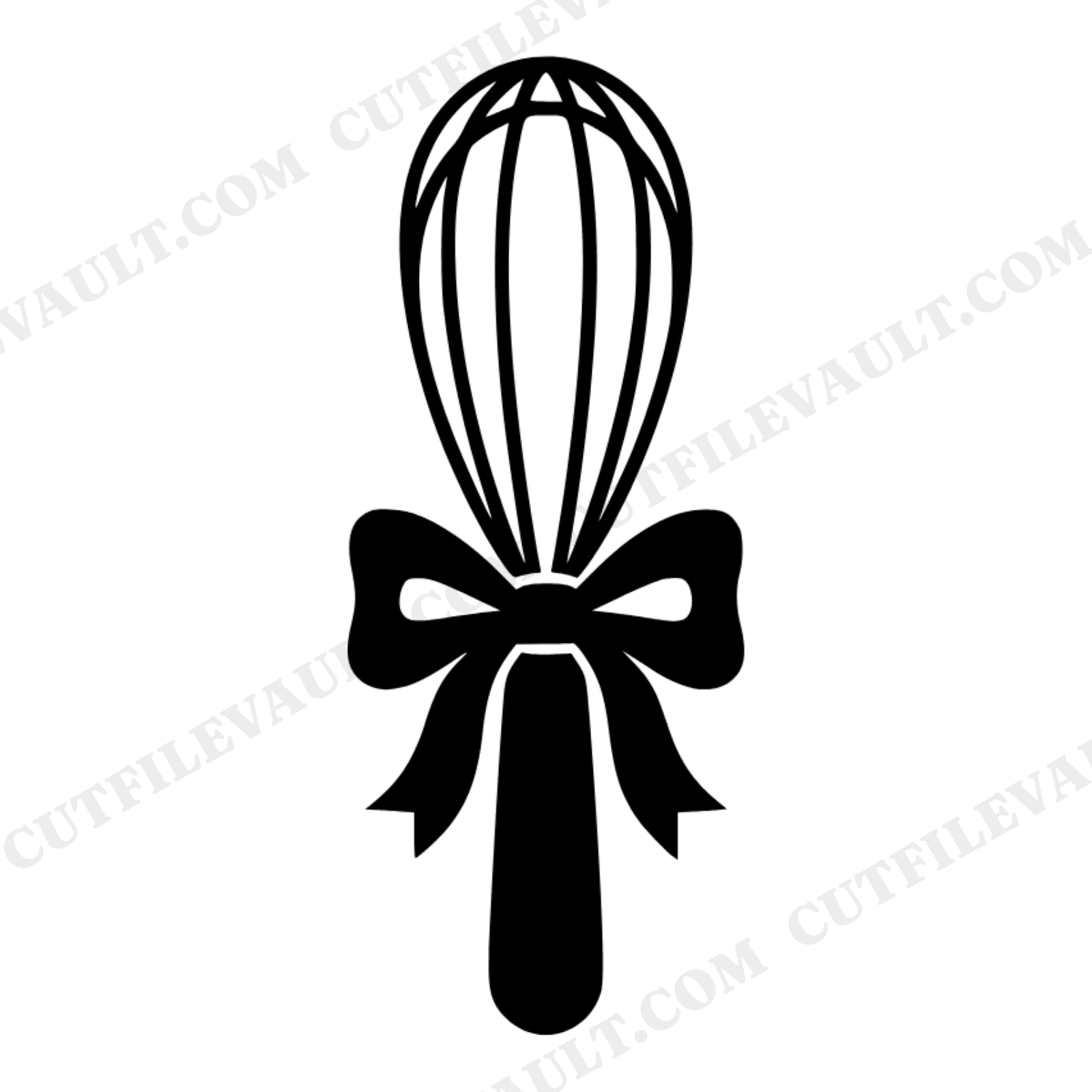 Retro 70s Whisk SVG with Ribbon Bow PNG, Vintage Kitchen Bridal Shower Cut File Farmhouse, view 1