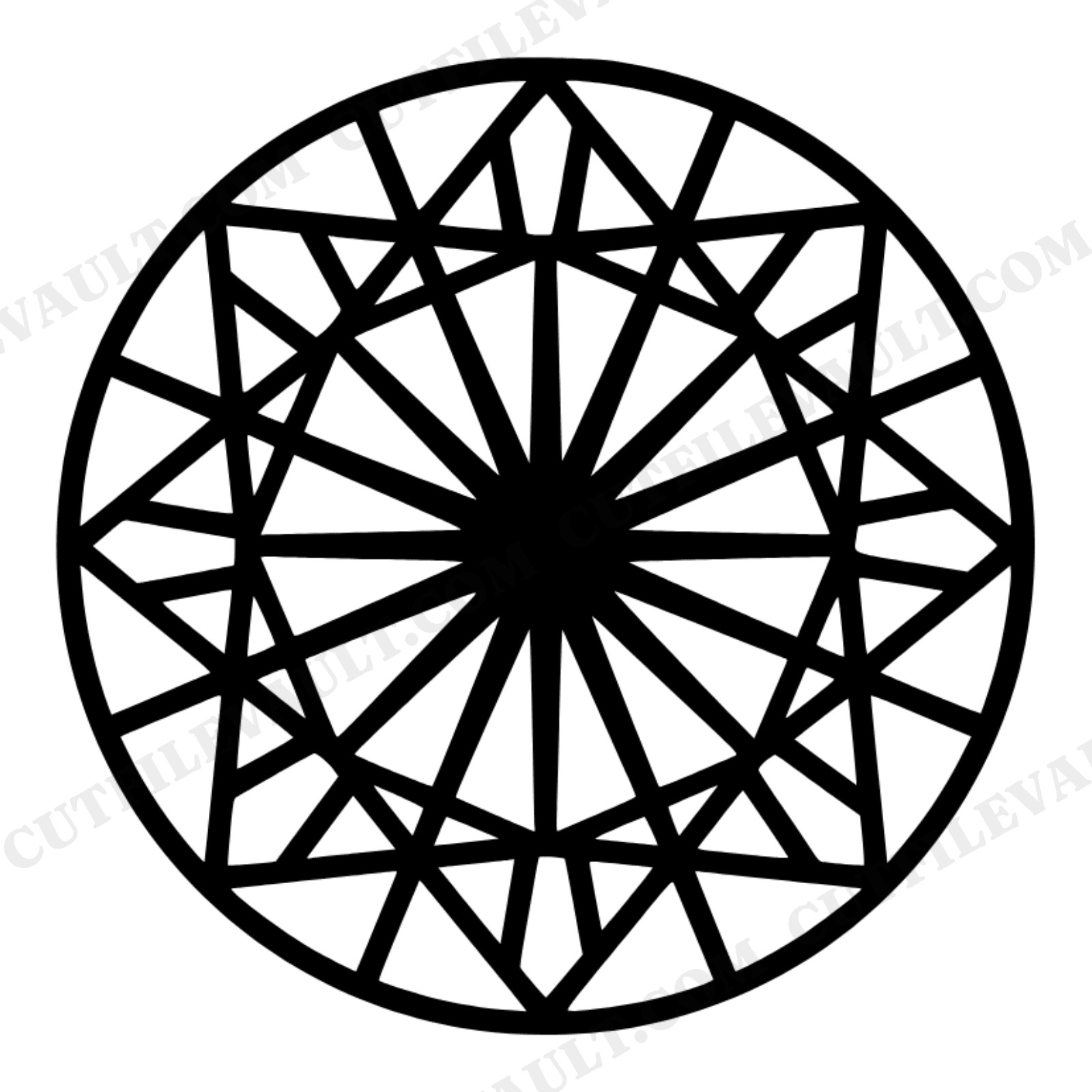 Brilliant Cut Diamond Stained Glass SVG PNG, Boho Gemstone Crystal Silhouette Cut File, view 1