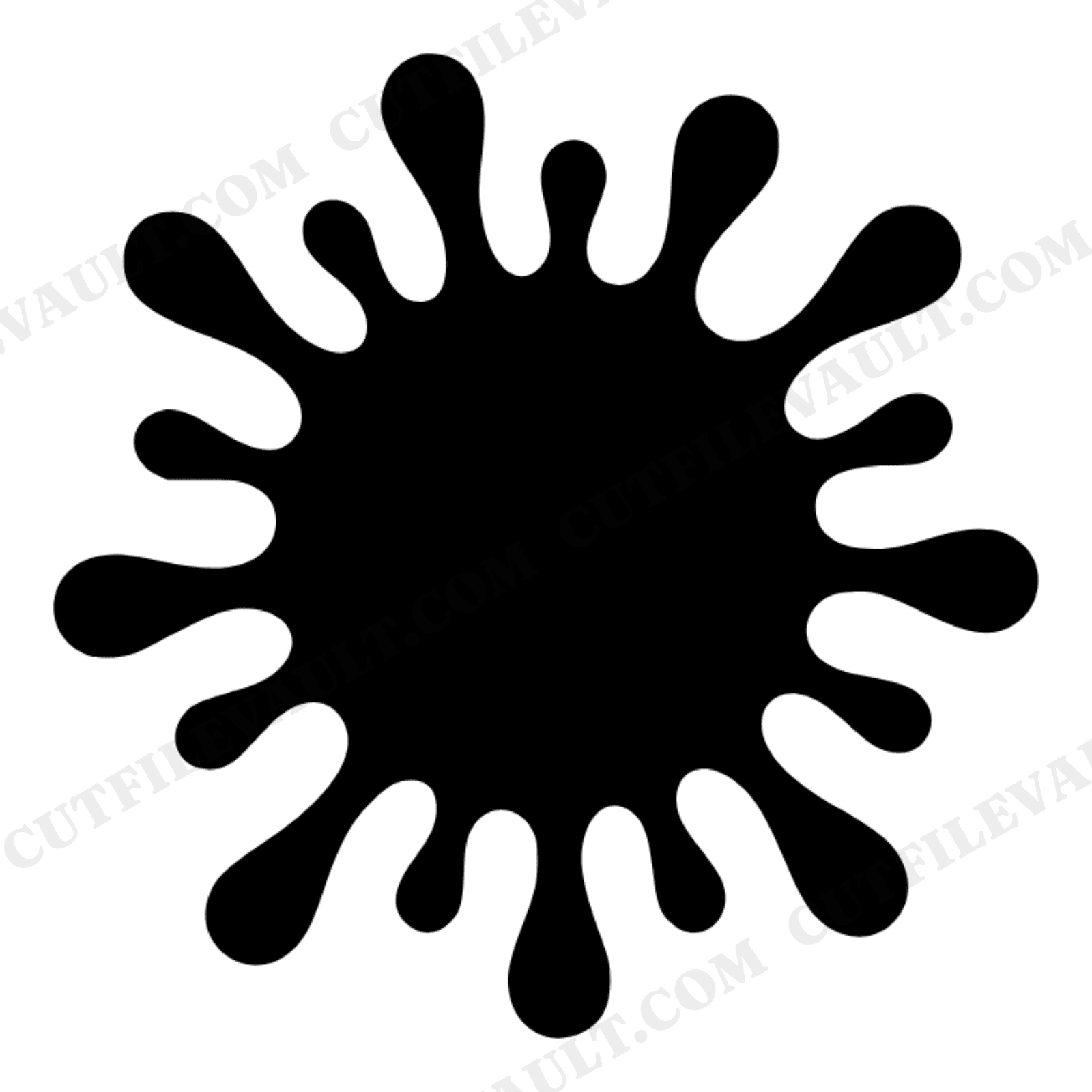 Retro Starburst Crystal Cluster SVG PNG, 1970s Groovy Abstract Blob Vinyl Decal Cut File, view 1